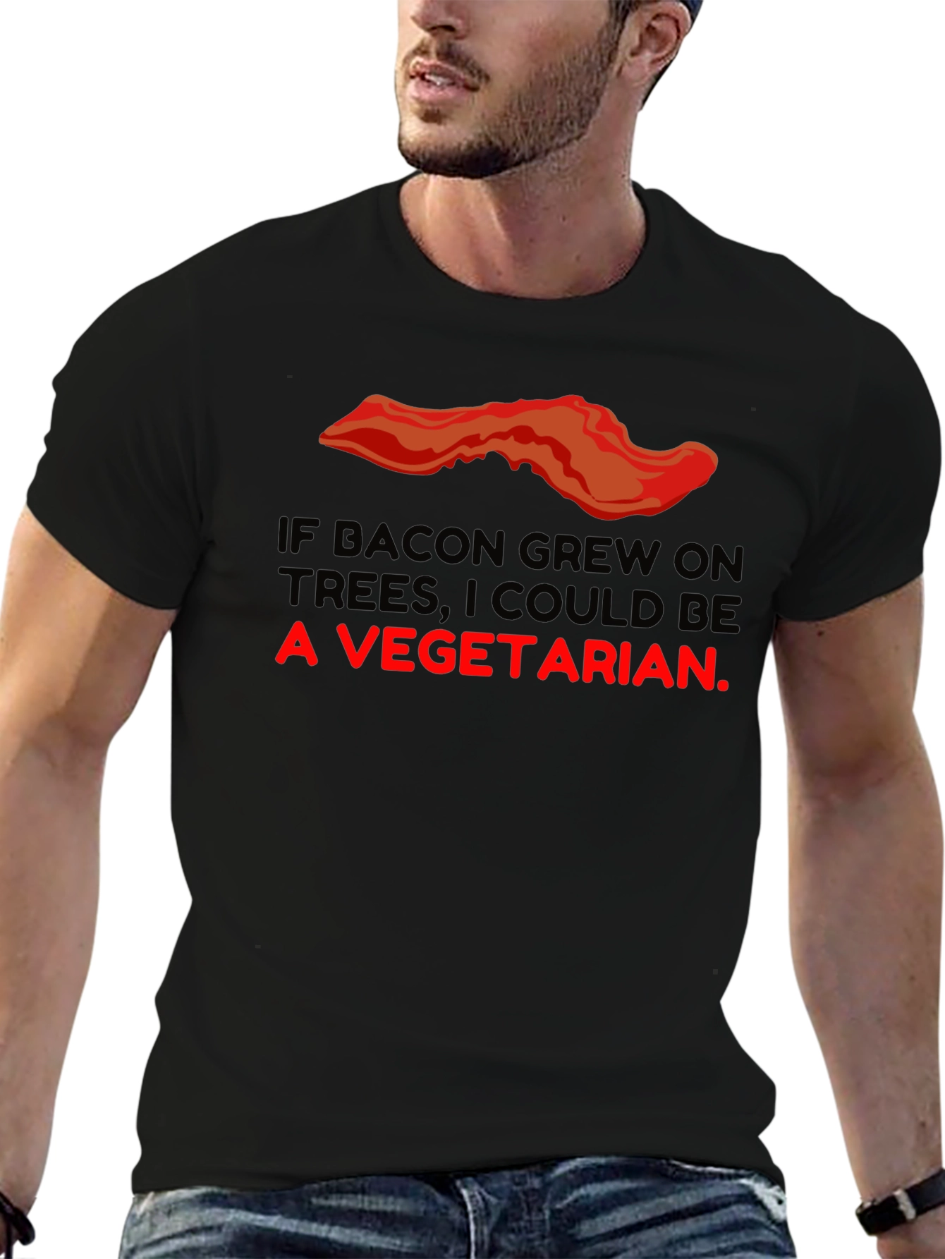 Bacon Trees Vegetarian Graphic T-Shirt