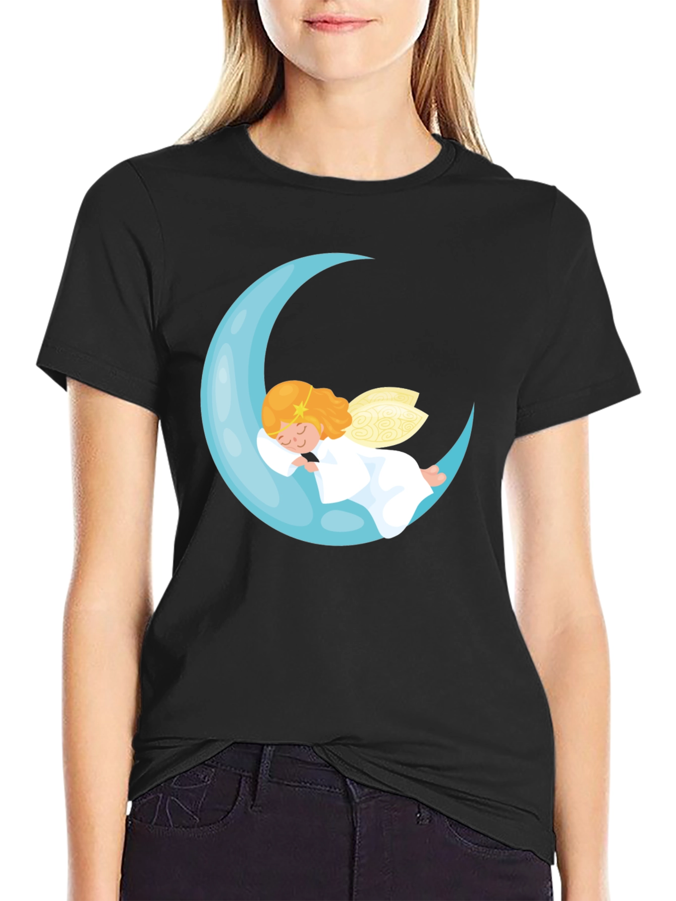 Angel Moon Graphic Tee - Dreamy Comfort
