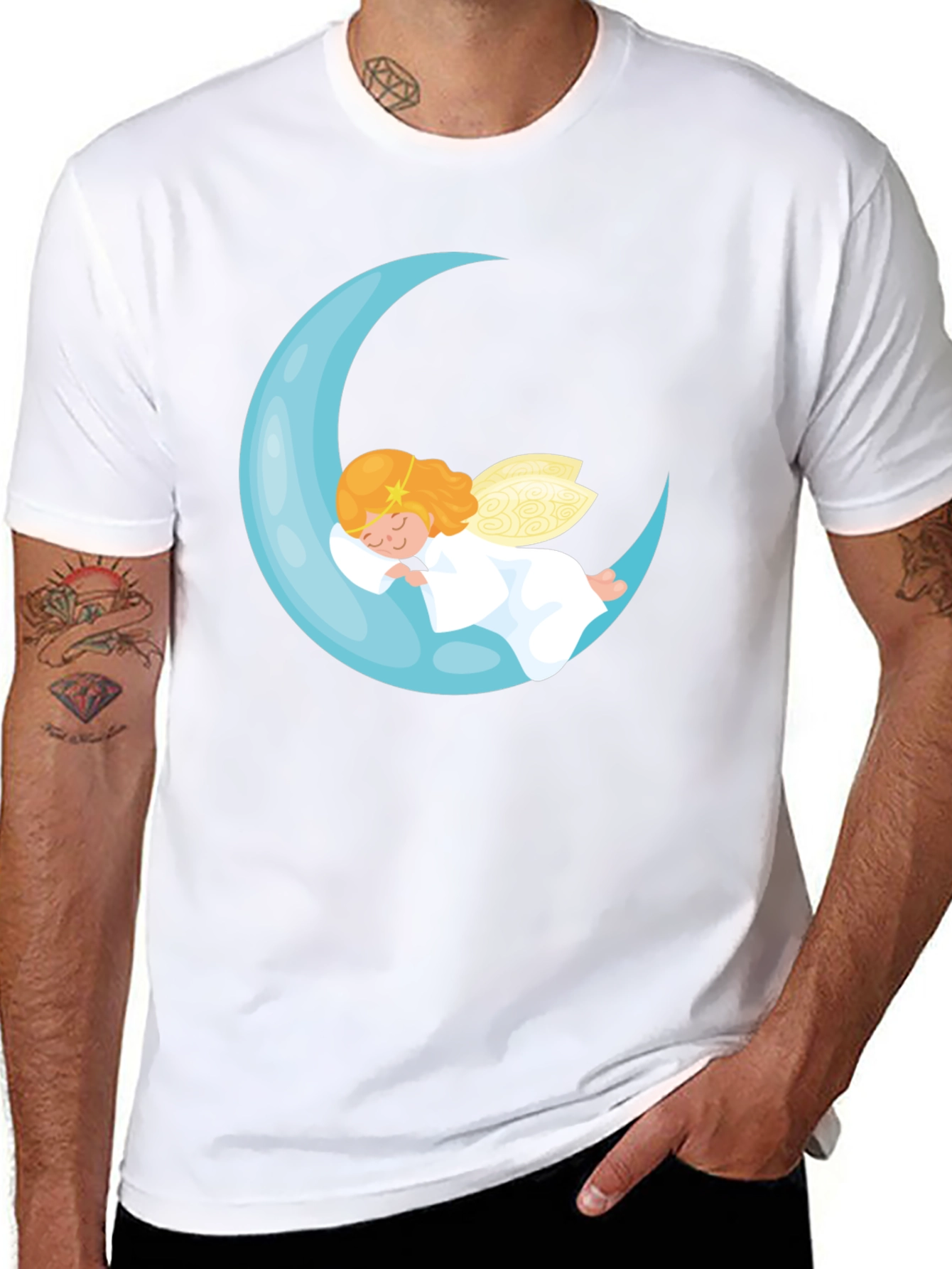 Angel Moon Graphic Tee - Dreamy Comfort