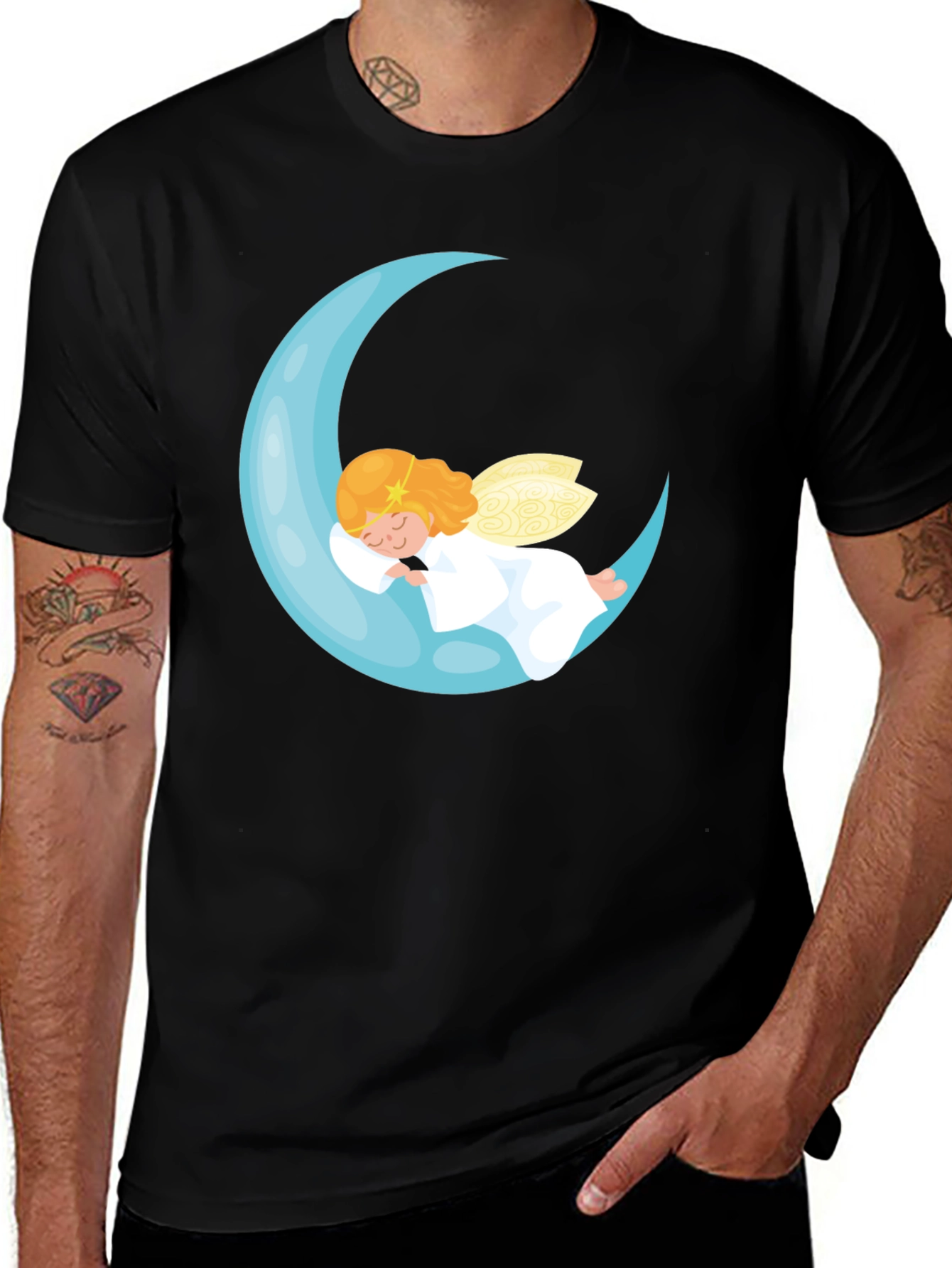 Angel Moon Graphic Tee - Dreamy Comfort