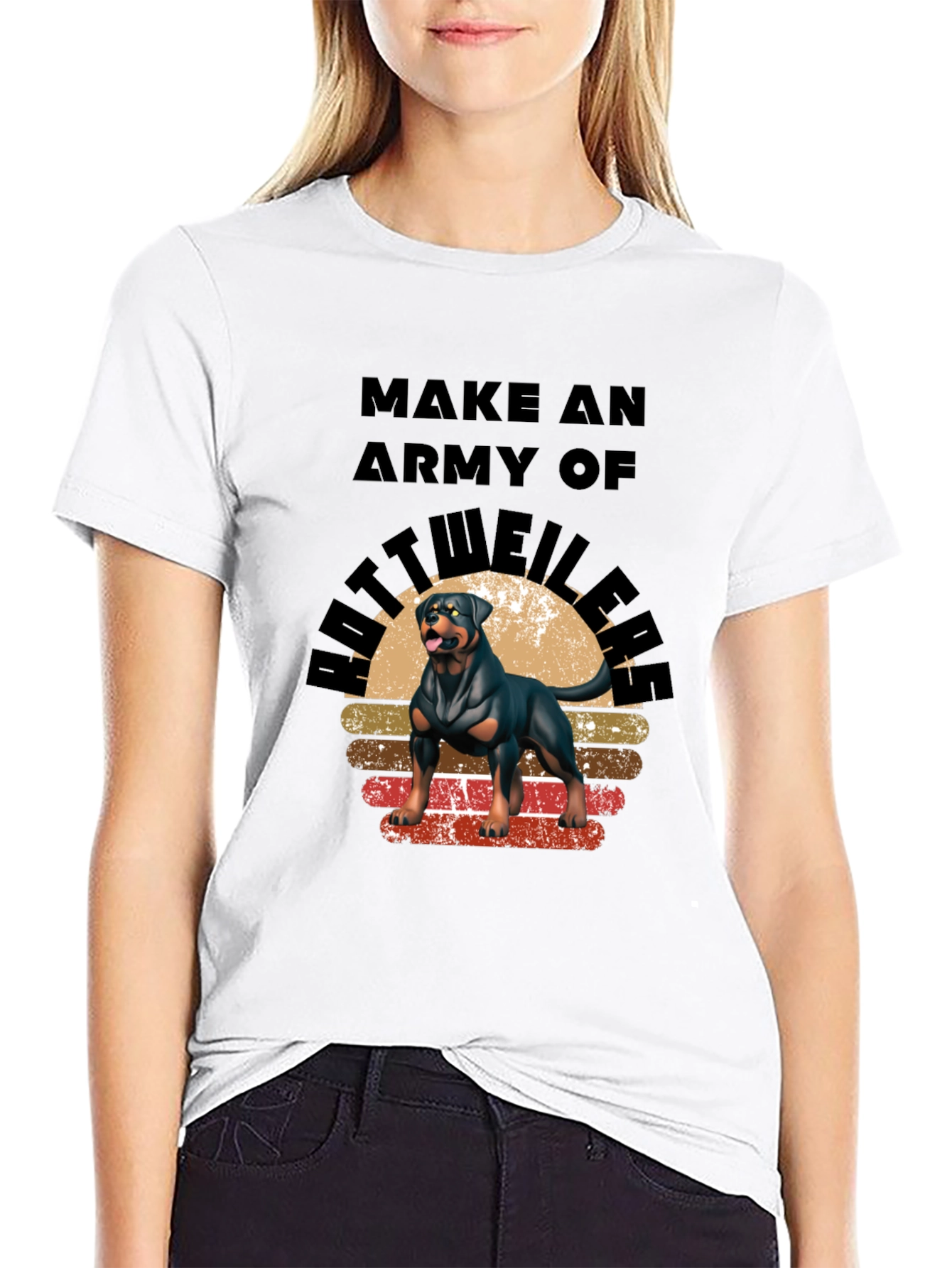 Rottweiler Army Graphic T-Shirt