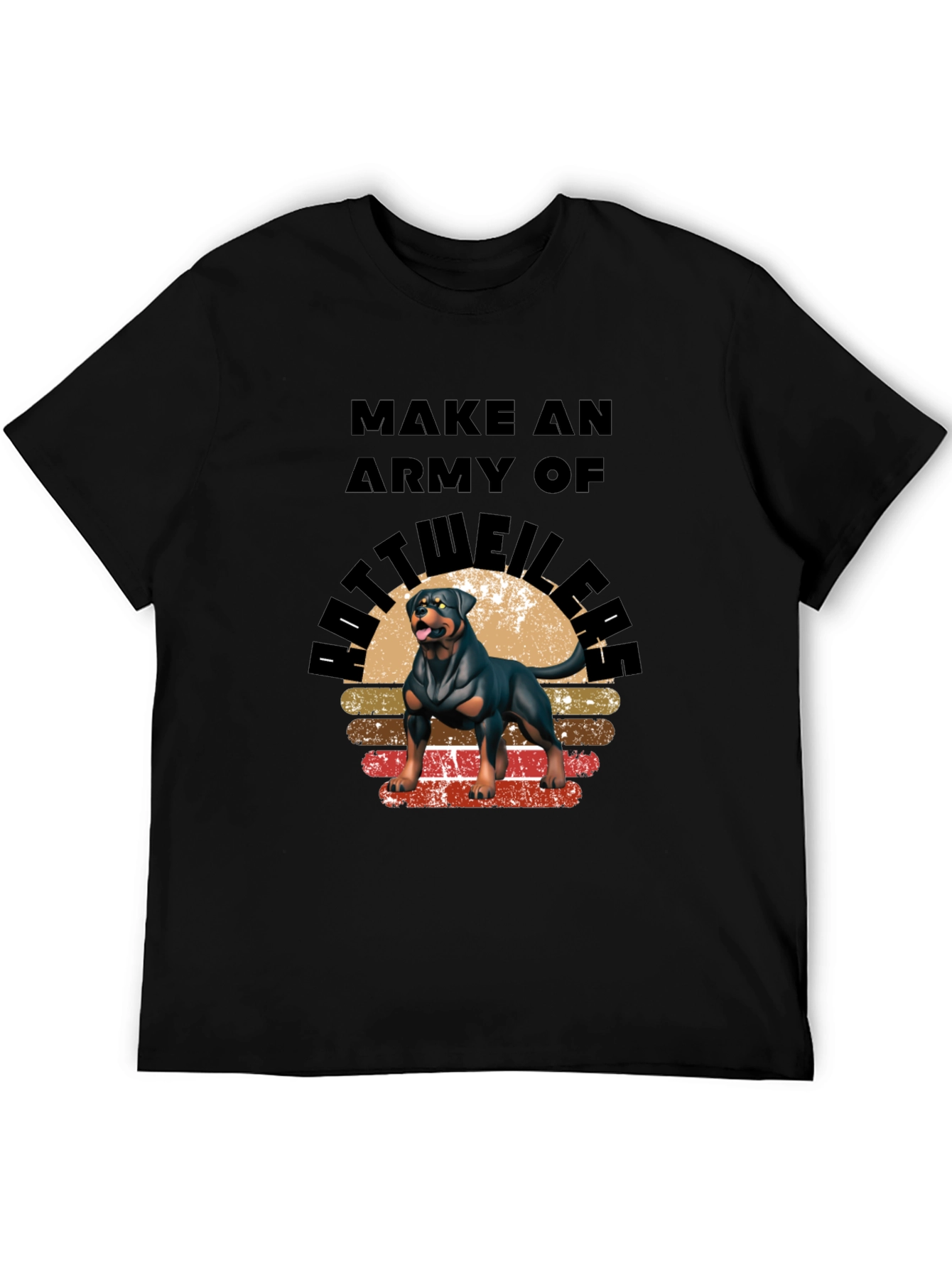 Rottweiler Army Graphic T-Shirt