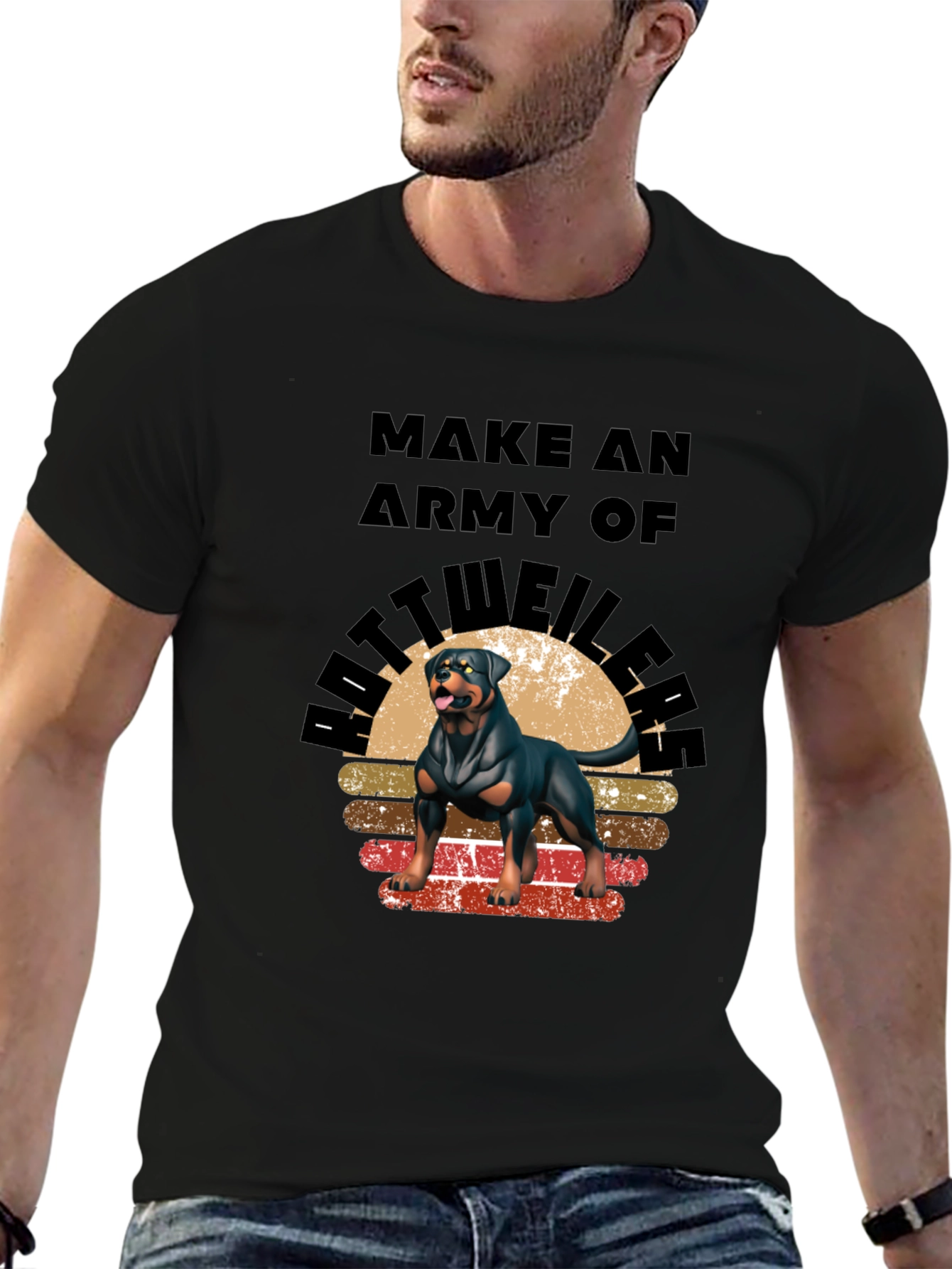 Rottweiler Army Graphic T-Shirt