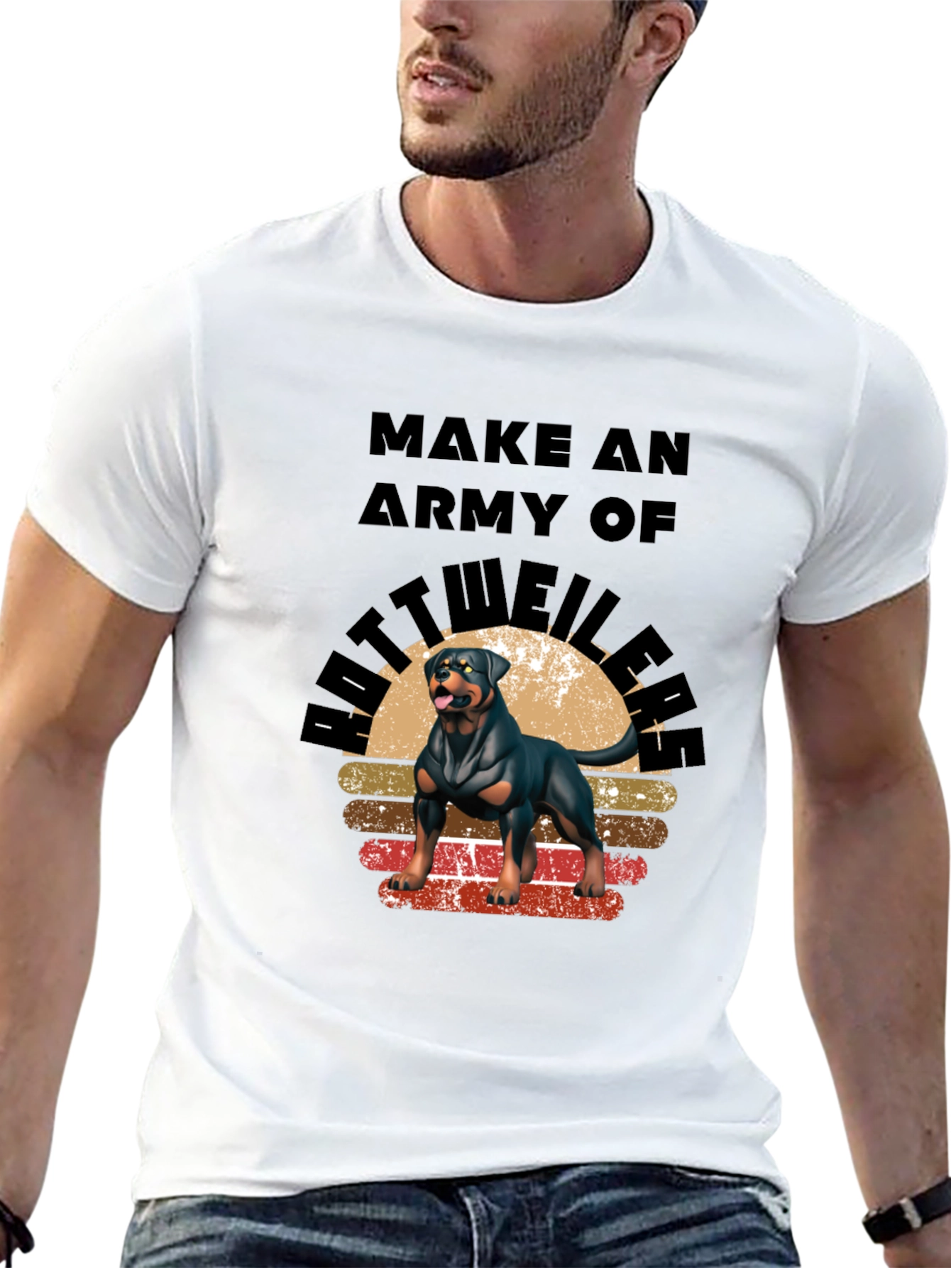 Rottweiler Army Graphic T-Shirt