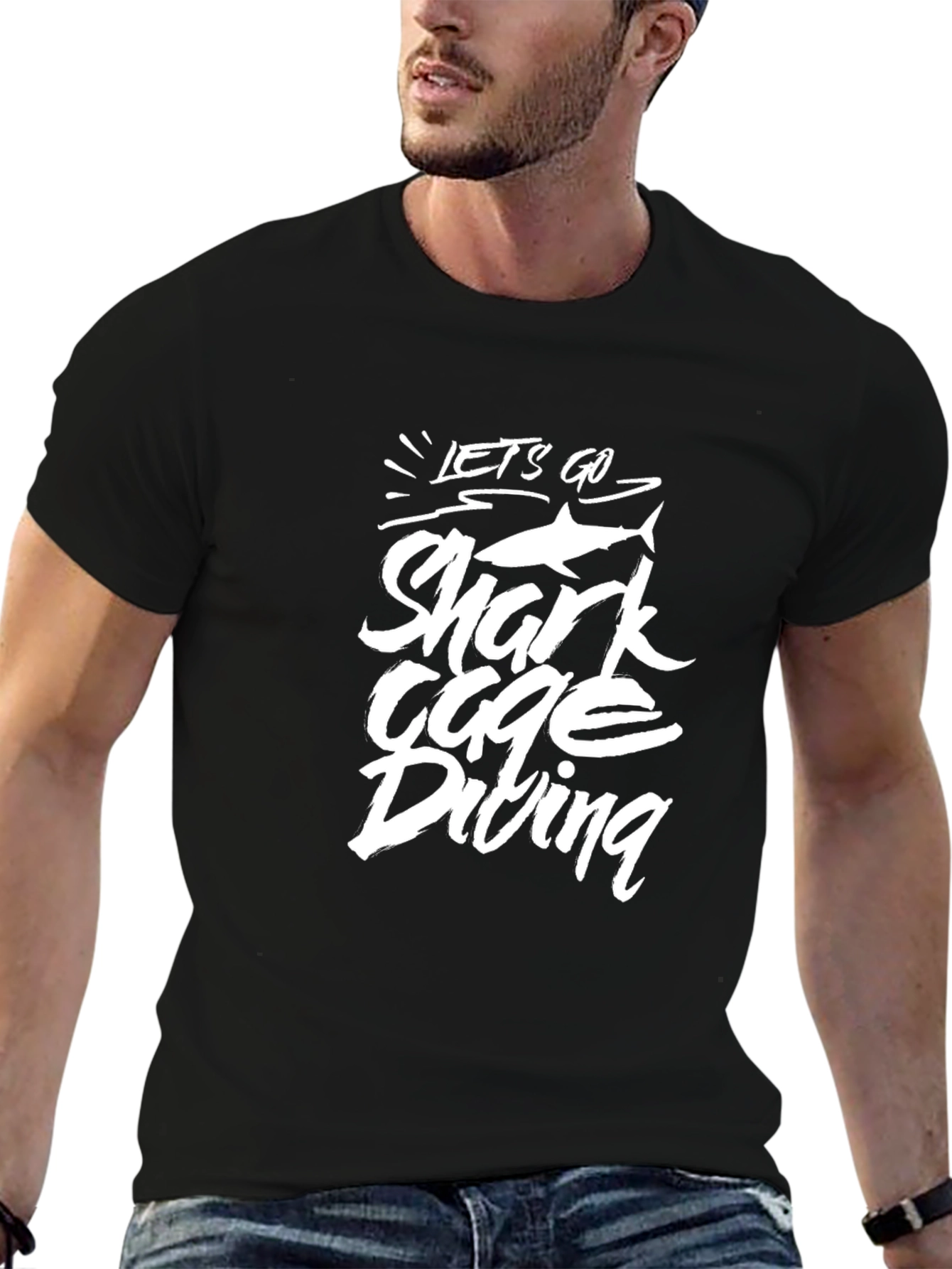 Shark Cage Diving Black T-Shirt