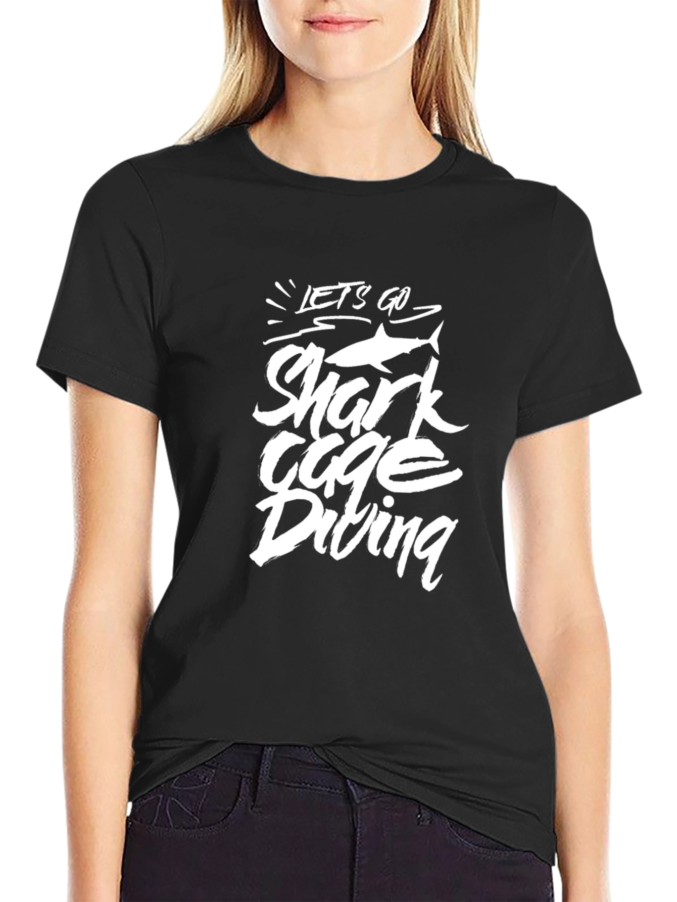 Shark Cage Diving Black T-Shirt