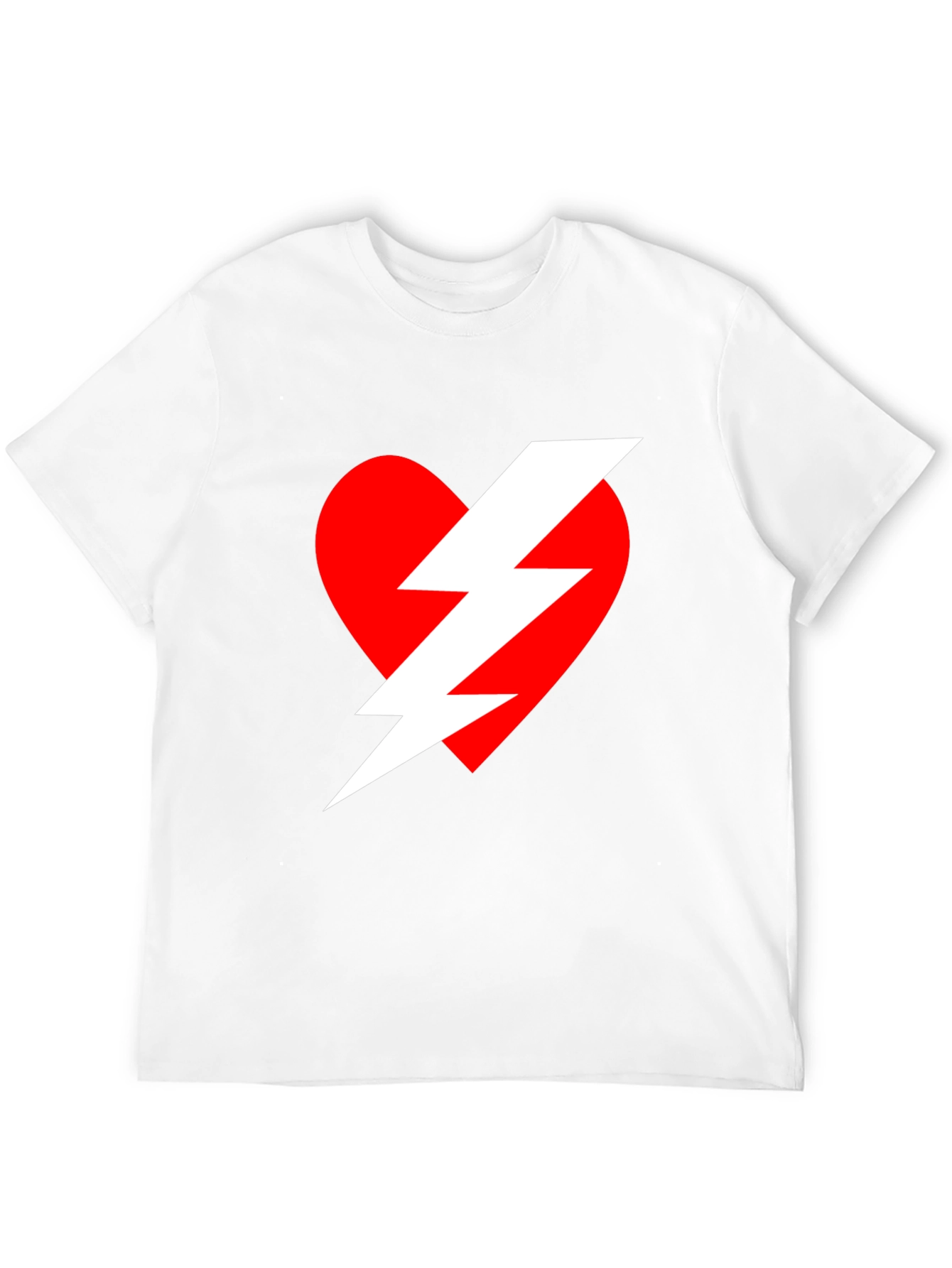 Heart Lightning Bolt Graphic Tee - Black