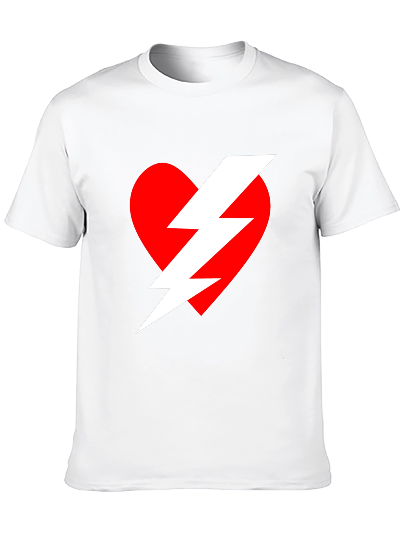 Heart Lightning Bolt Graphic Tee - Black