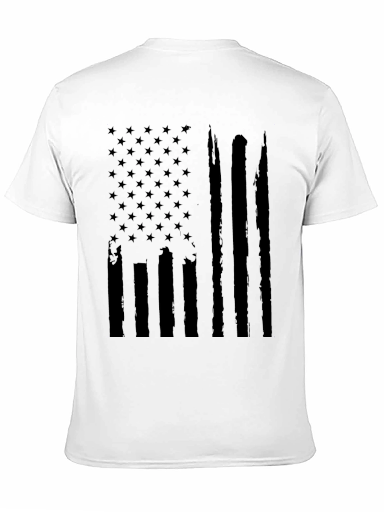 Distressed American Flag Black T-Shirt