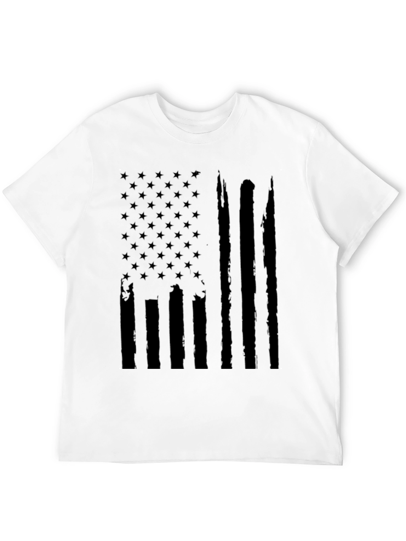 Distressed American Flag Black T-Shirt
