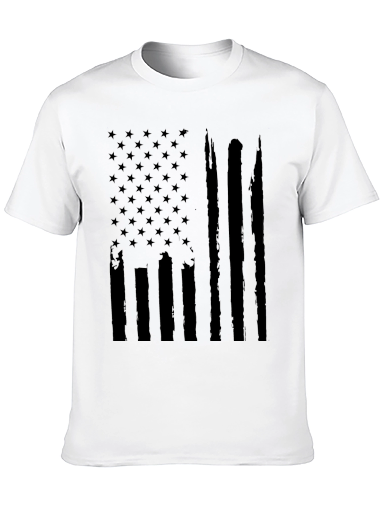 Distressed American Flag Black T-Shirt