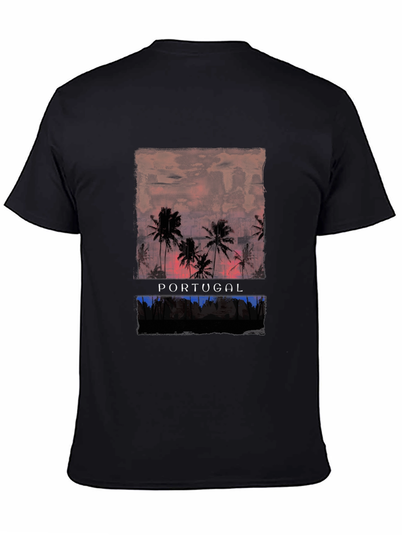 Portugal Palm Sunset Graphic T-Shirt