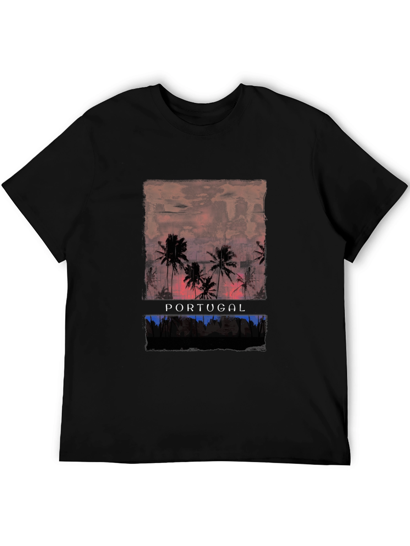 Portugal Palm Sunset Graphic T-Shirt
