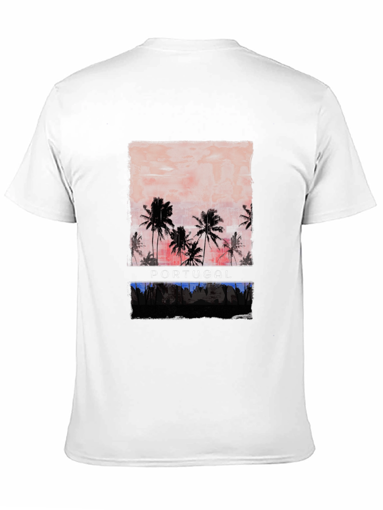 Portugal Palm Sunset Graphic T-Shirt