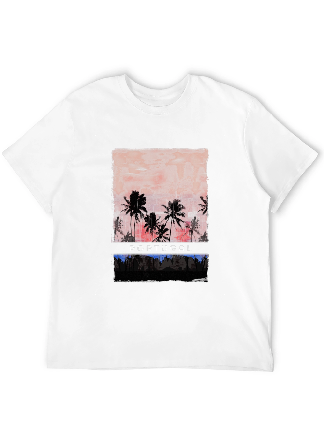 Portugal Palm Sunset Graphic T-Shirt