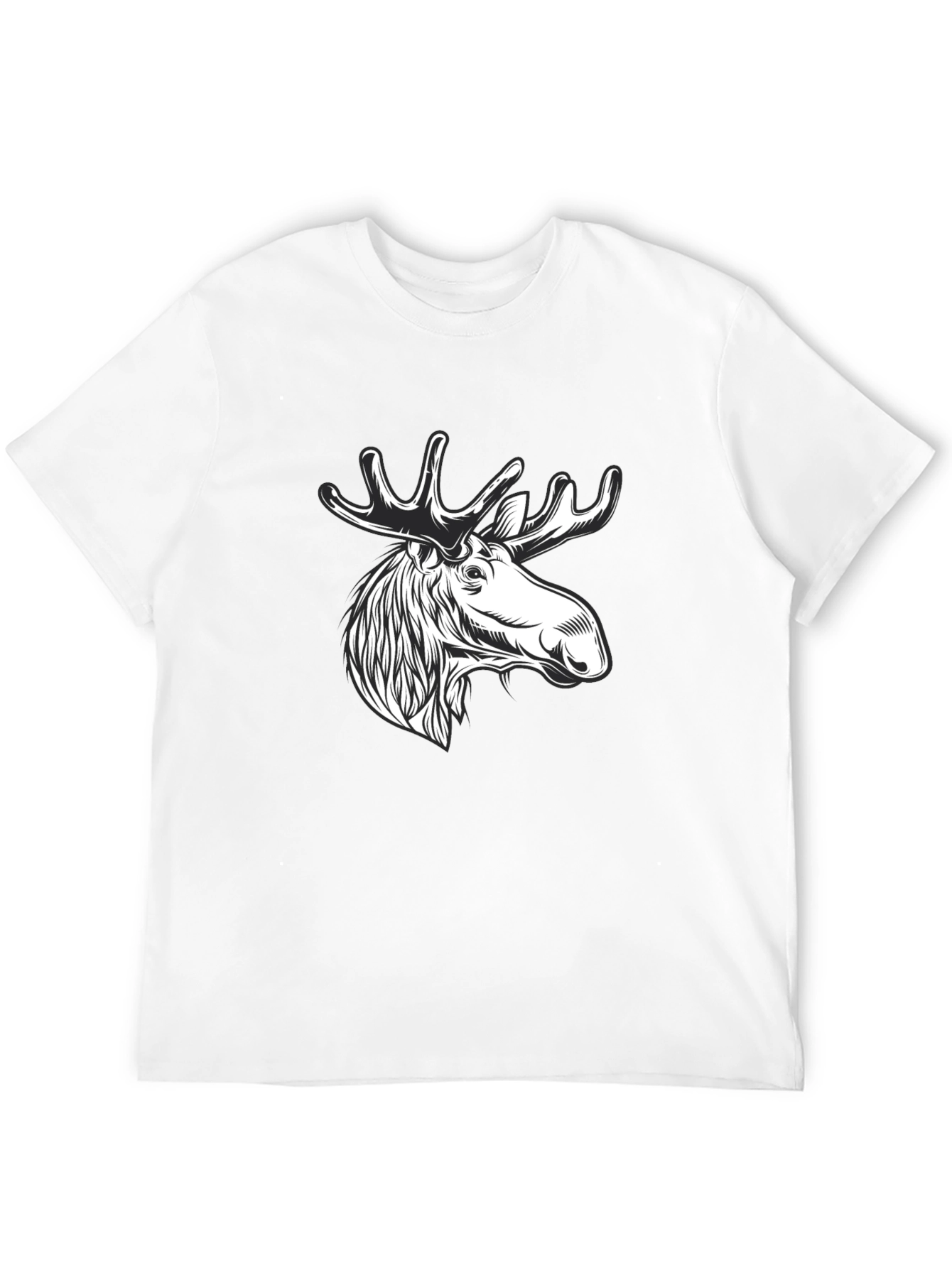 Moose Graphic Tee - Mens Black Cotton T-Shirt