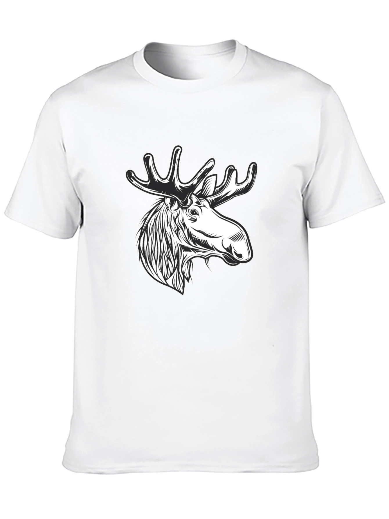 Moose Graphic Tee - Mens Black Cotton T-Shirt