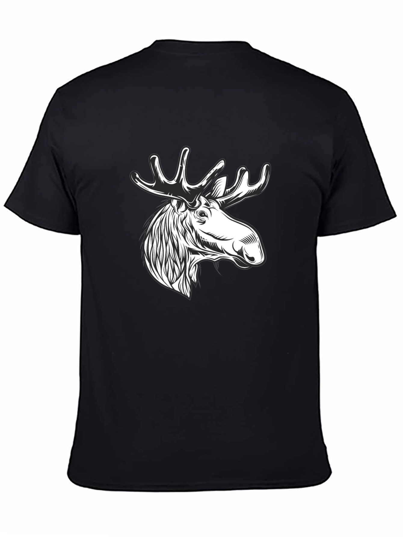 Moose Graphic Tee - Mens Black Cotton T-Shirt