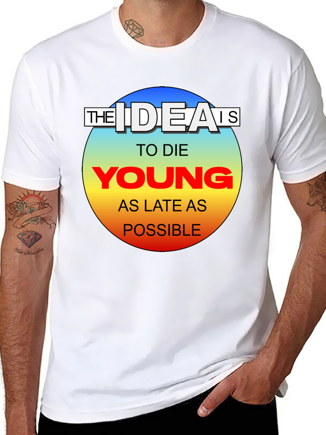 The Idea Is To Die Young Mens Black T-Shirt