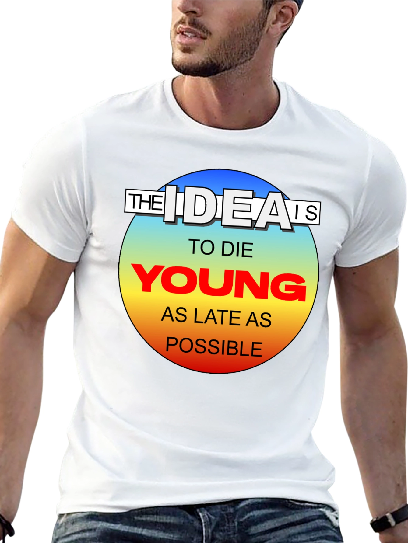 The Idea Is To Die Young Mens Black T-Shirt