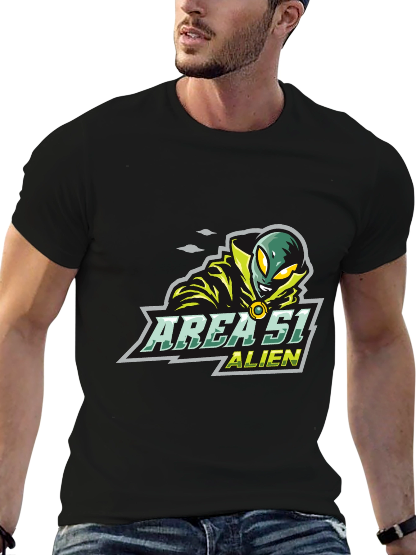 Area 51 Alien Graphic T-Shirt - Black Tee