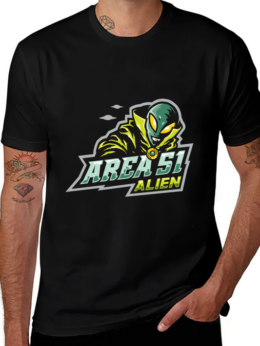 Area 51 Alien Graphic T-Shirt - Black Tee