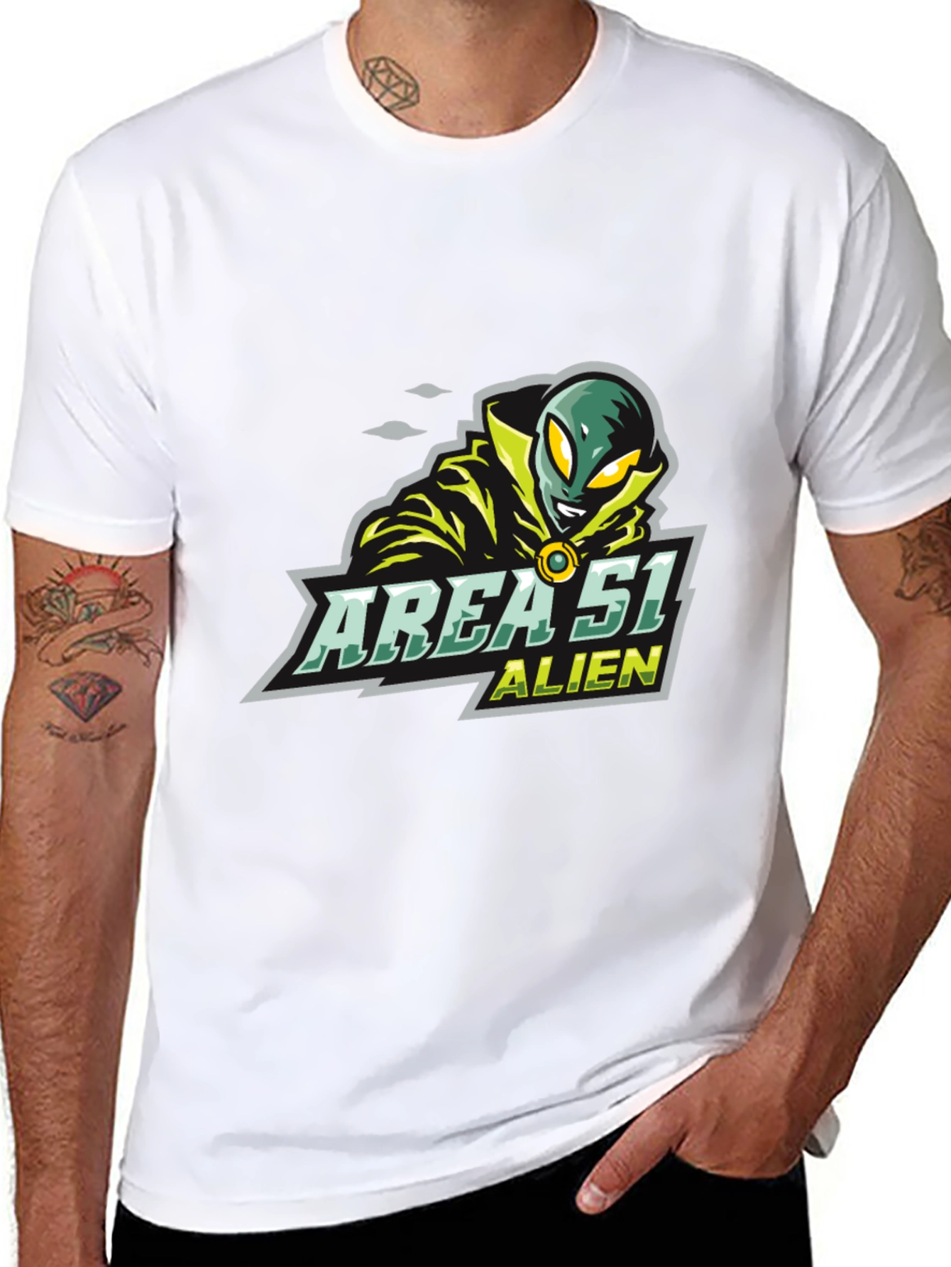 Area 51 Alien Graphic T-Shirt - Black Tee