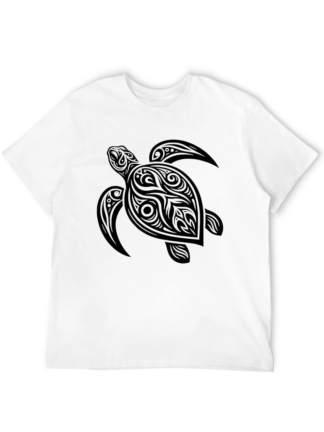 Tribal Turtle Graphic Tee - Mens Black T-Shirt