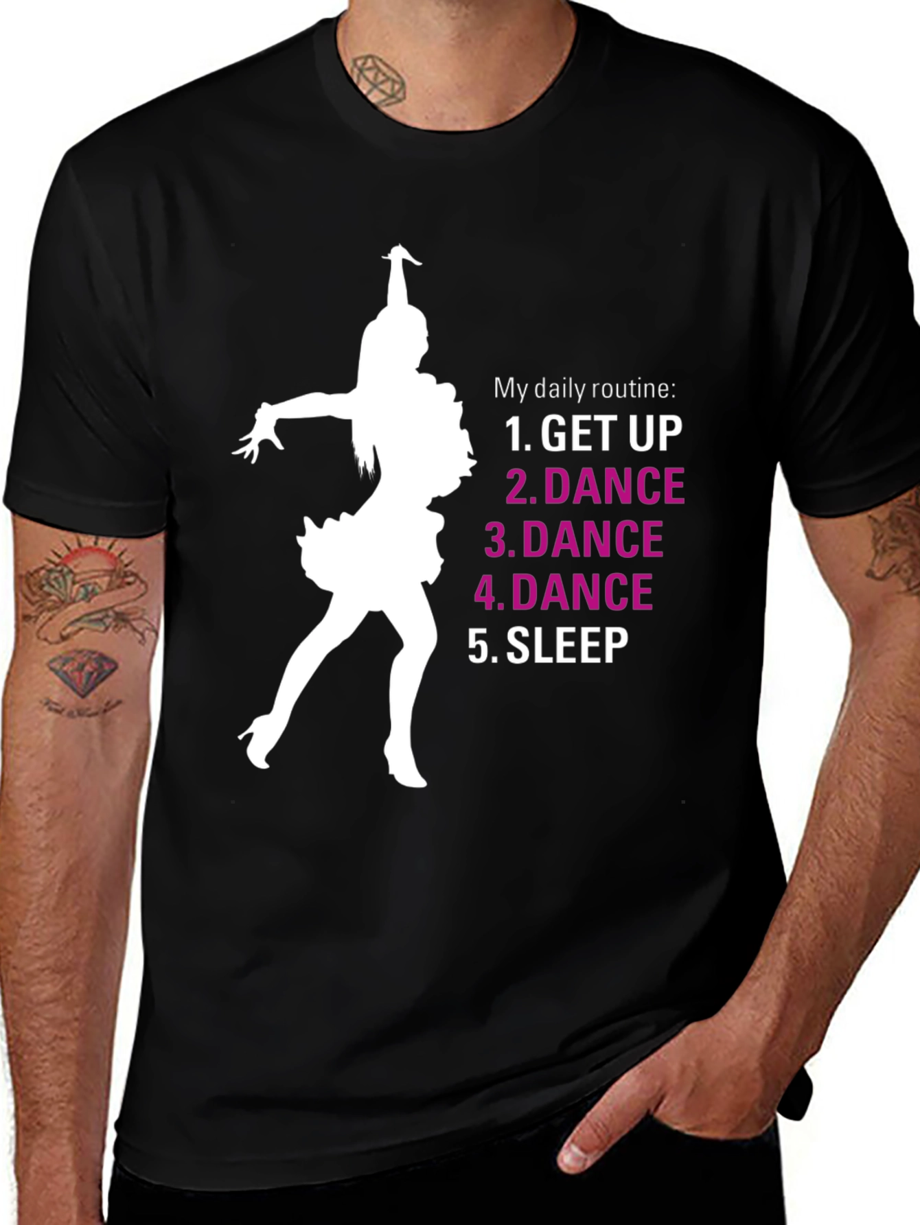 Dance Routine Graphic Tee - Black T-Shirt