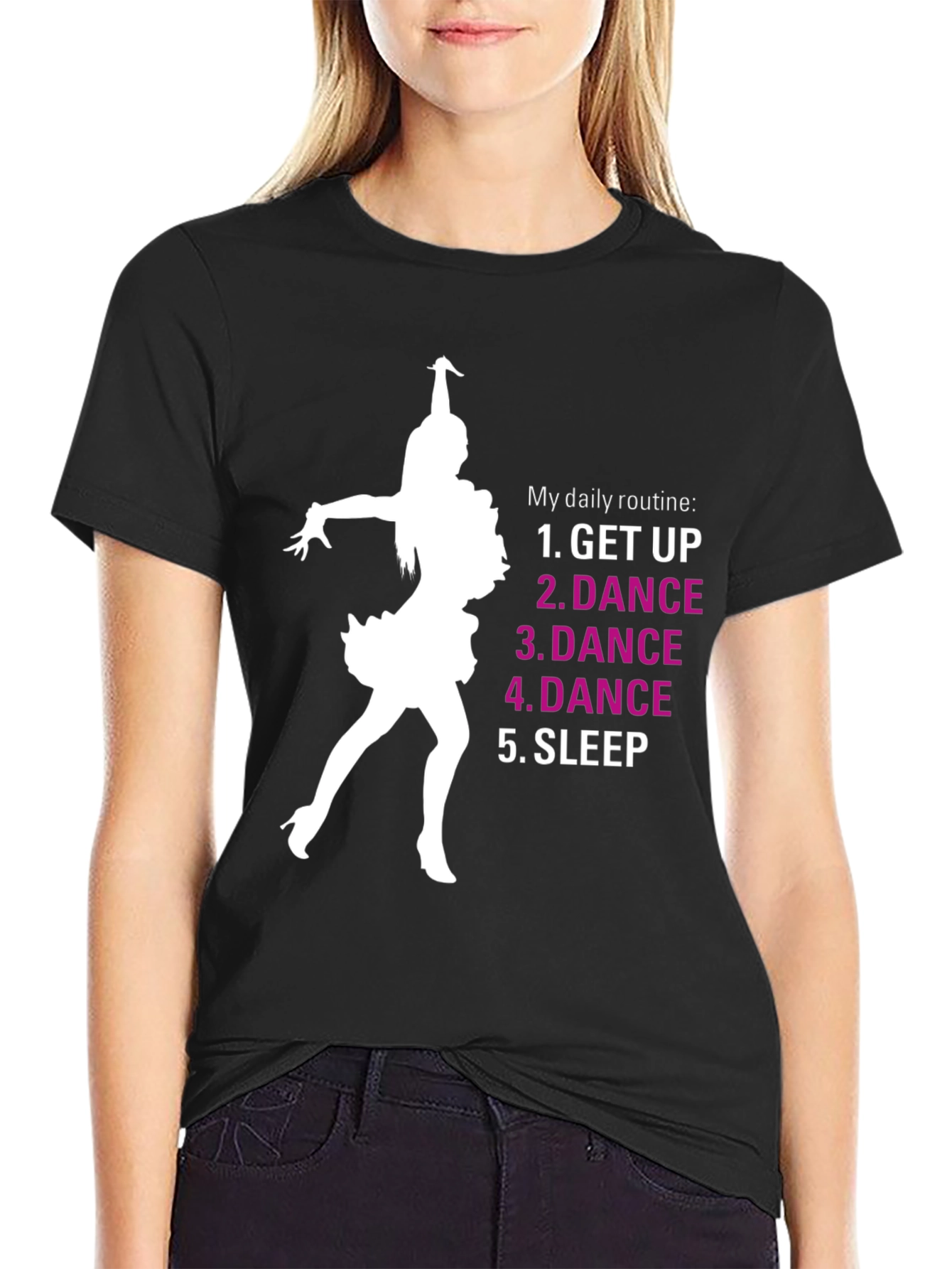 Dance Routine Graphic Tee - Black T-Shirt
