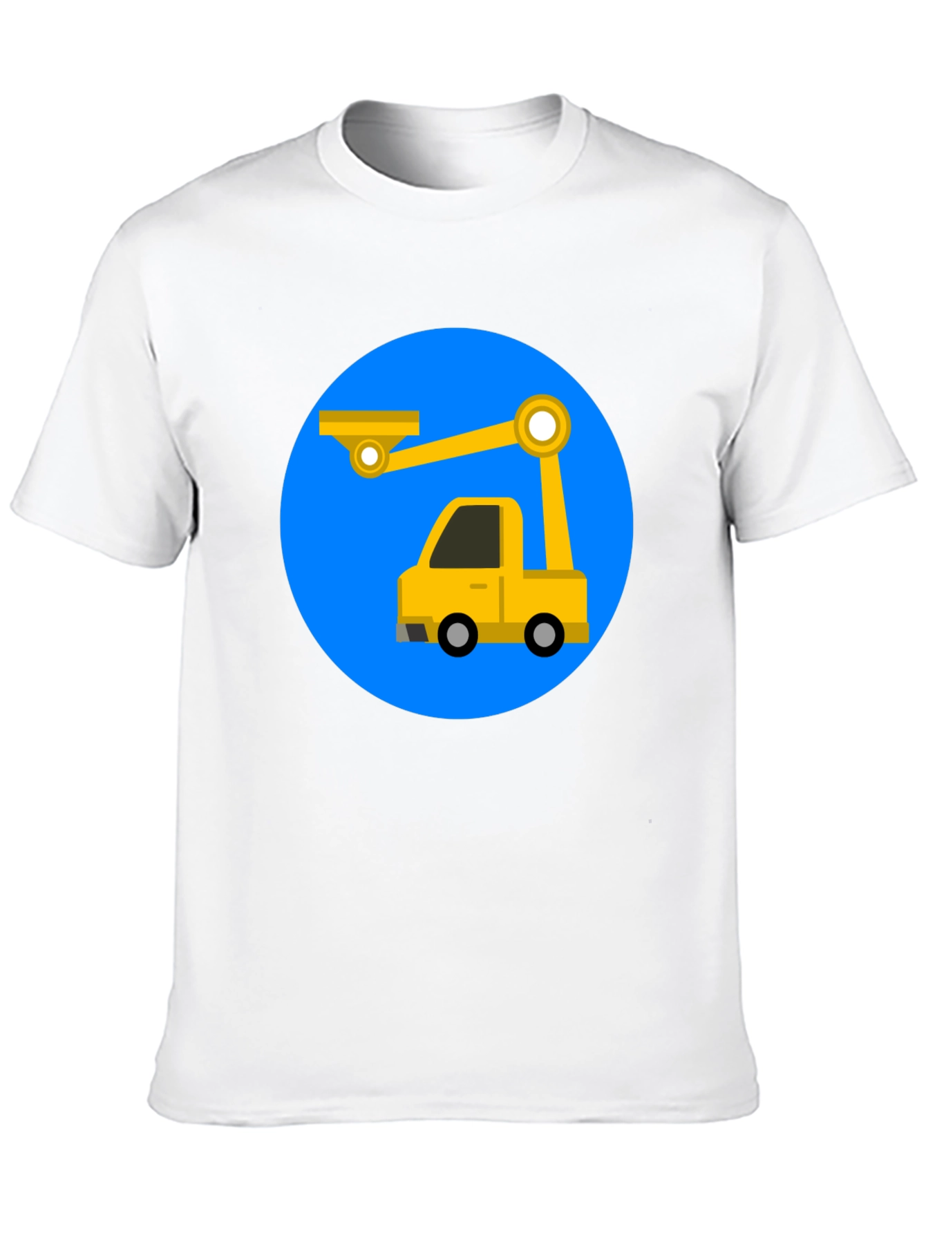 Cartoon Crane Truck T-Shirt - Black