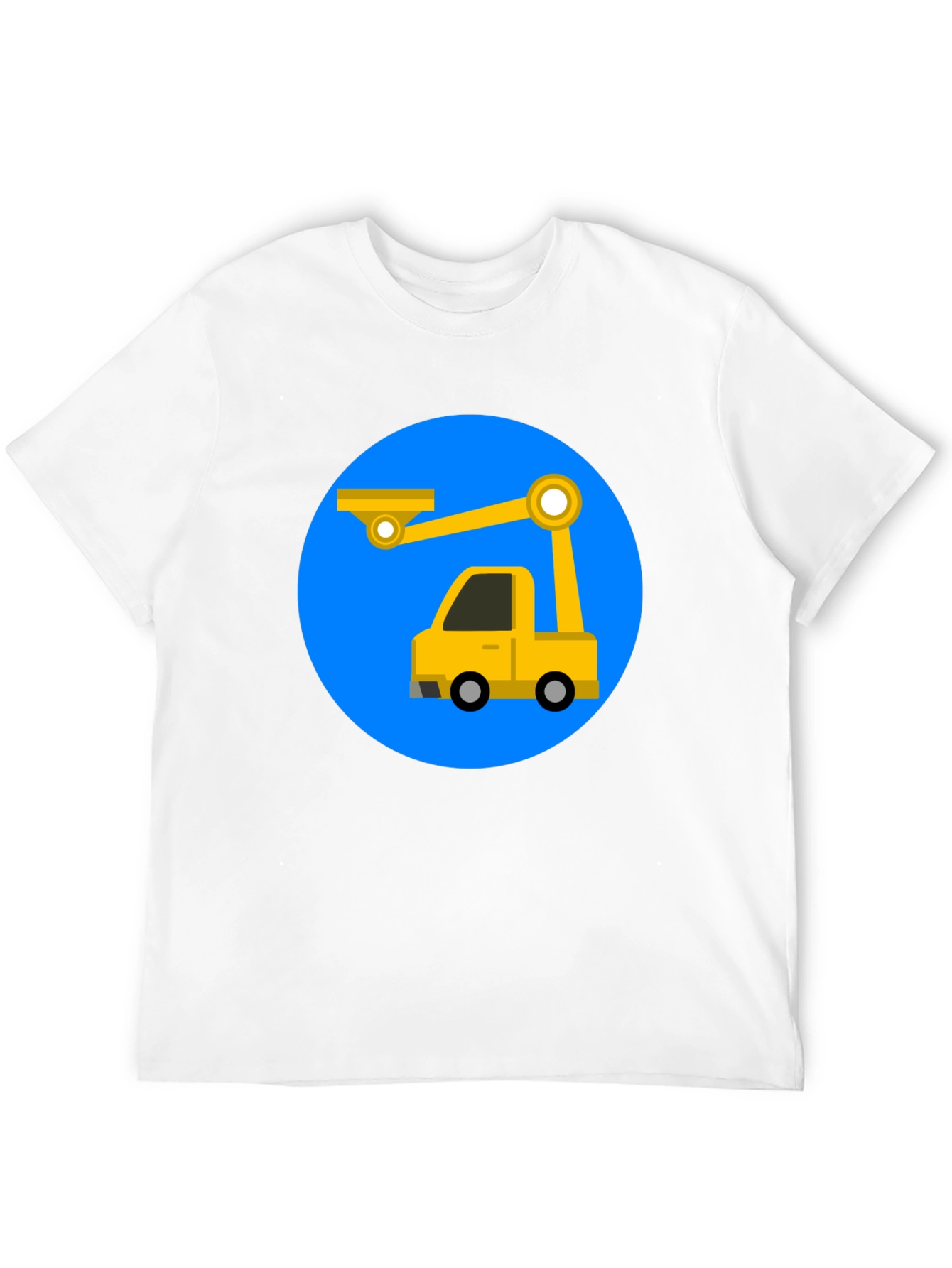 Cartoon Crane Truck T-Shirt - Black