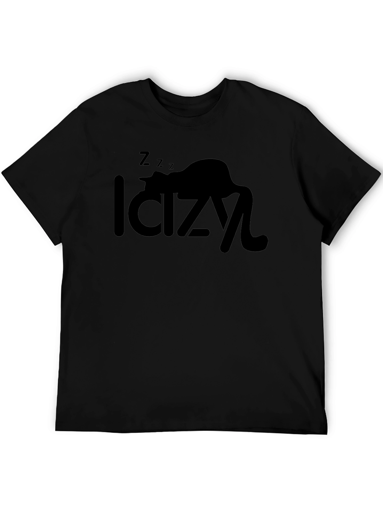 Lazy Cat Black T-Shirt - Relaxed Fit