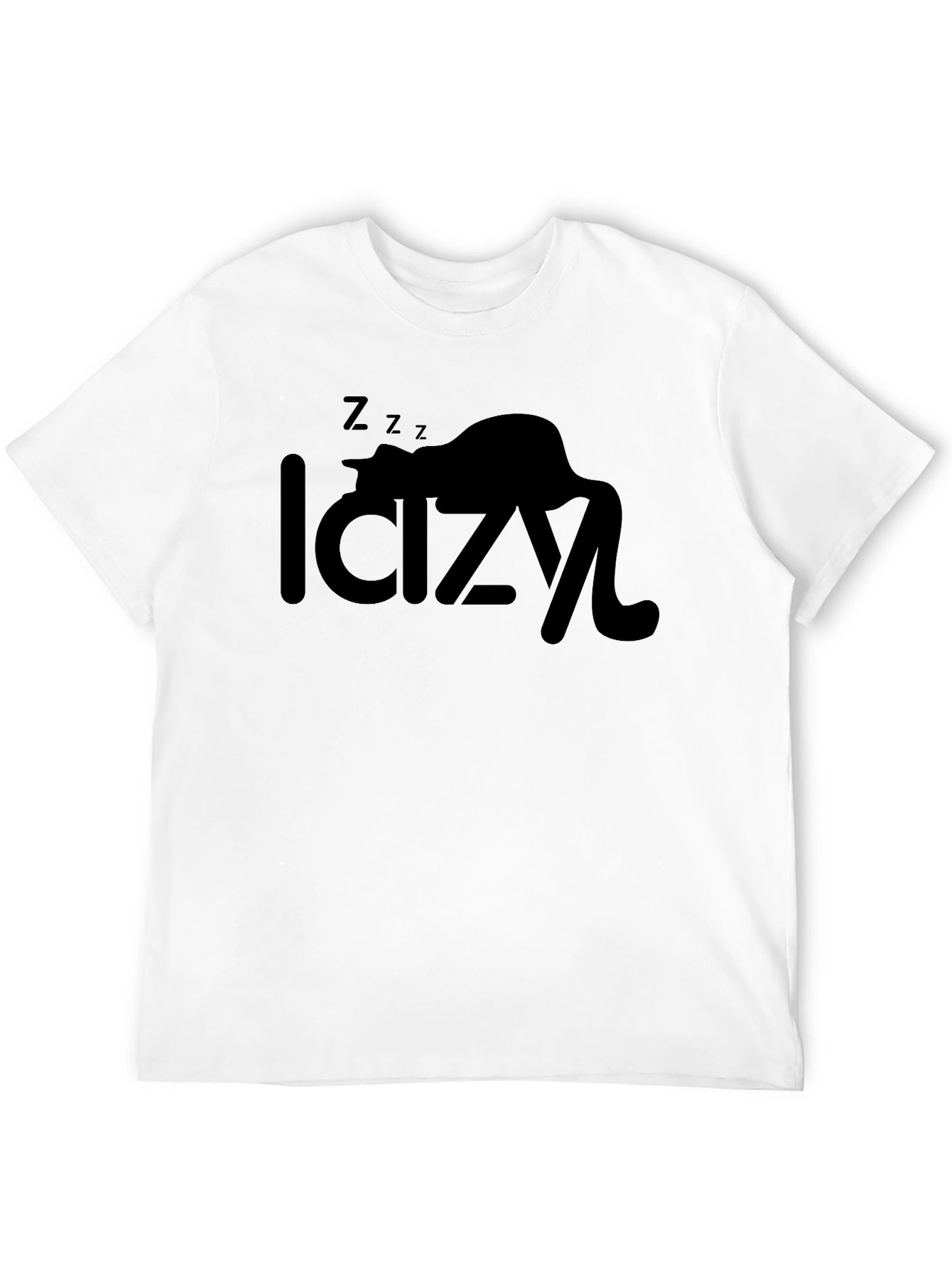 Lazy Cat Black T-Shirt - Relaxed Fit
