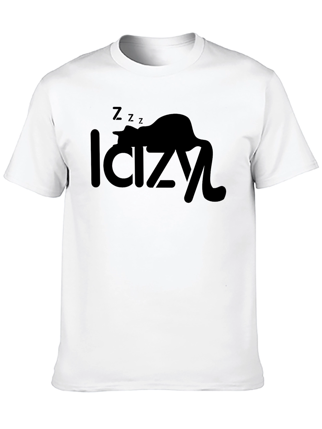 Lazy Cat Black T-Shirt - Relaxed Fit