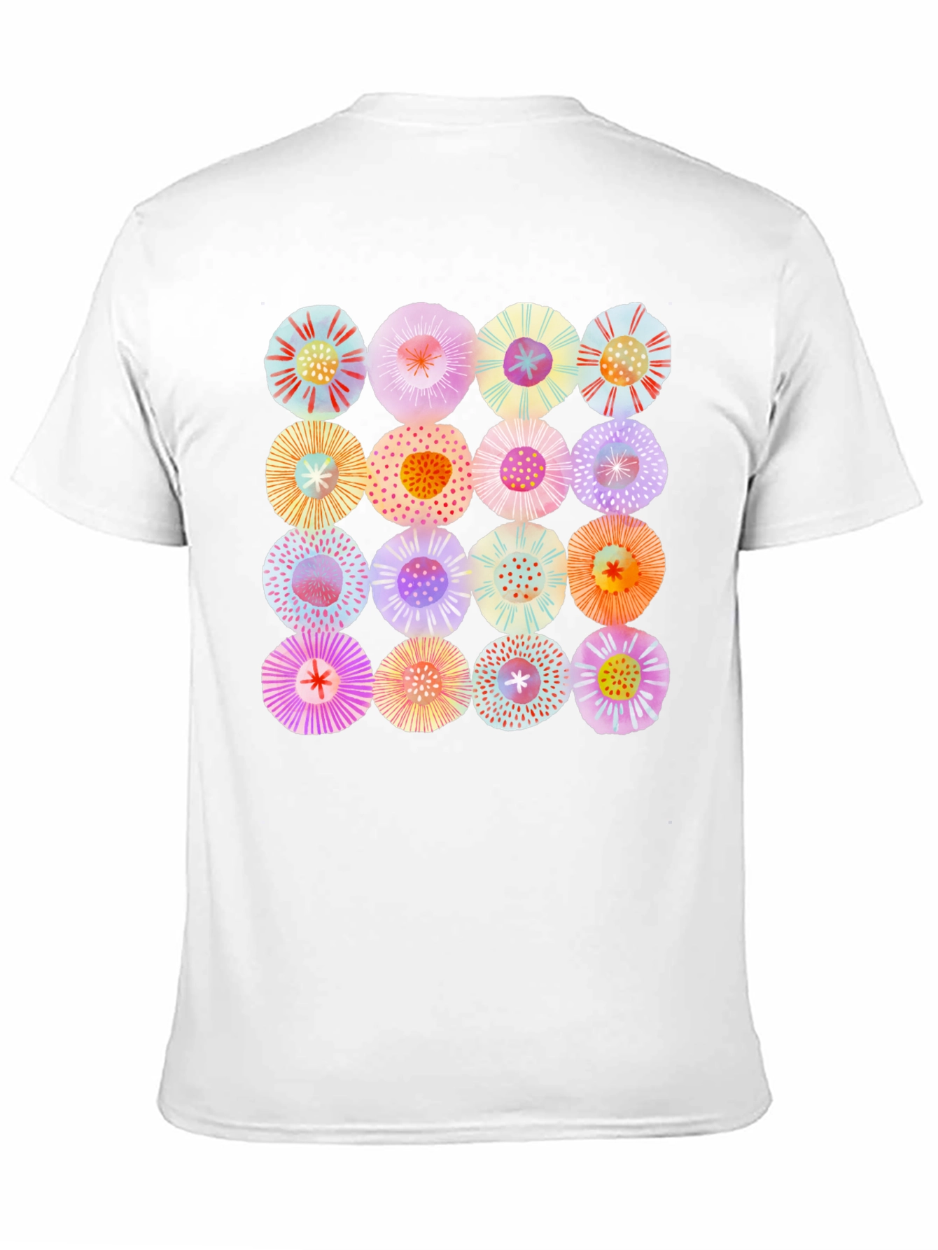 Abstract Floral Print Crew Neck T-Shirt