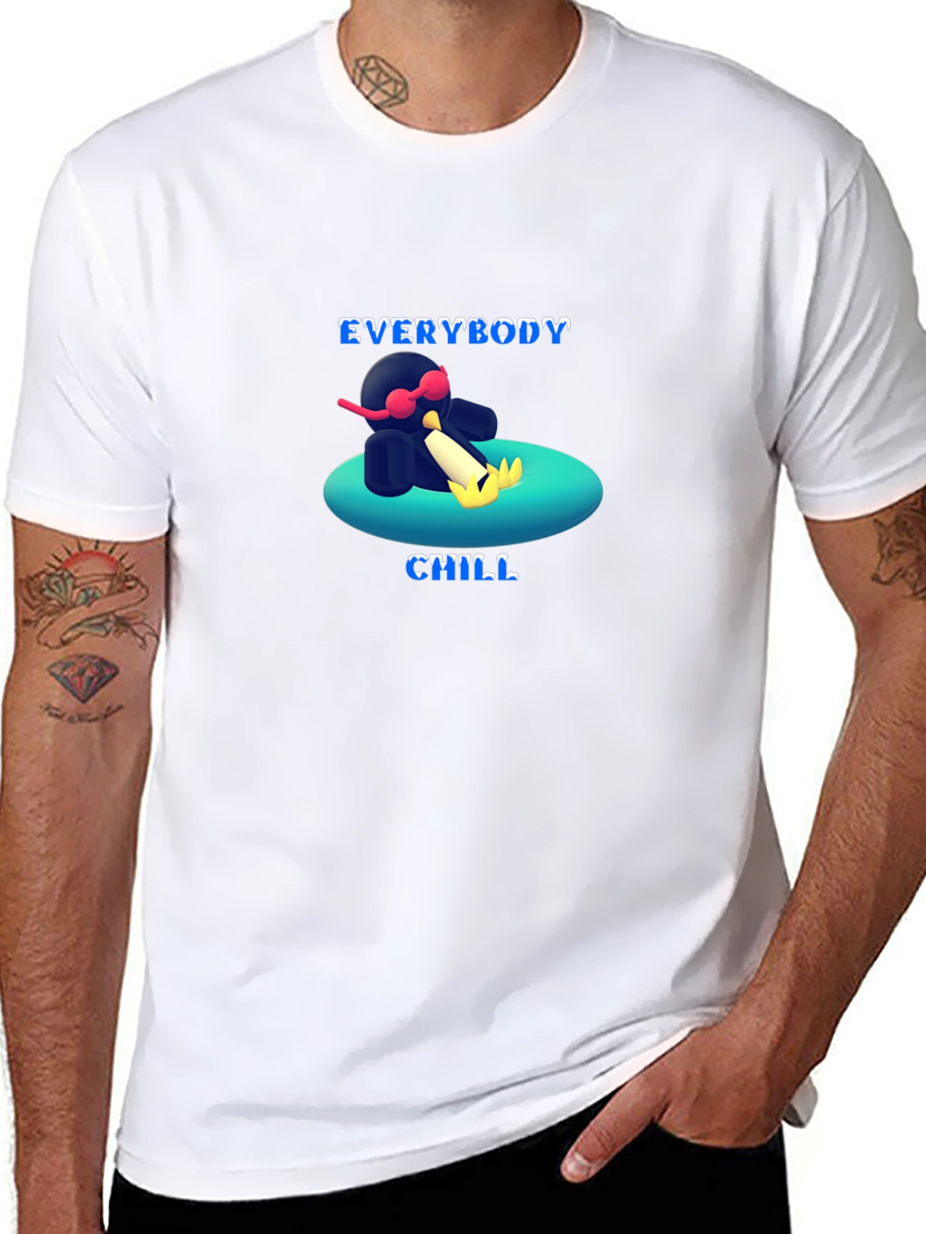 Everybody Chill T-Shirt - Cool Penguin Summer Tee
