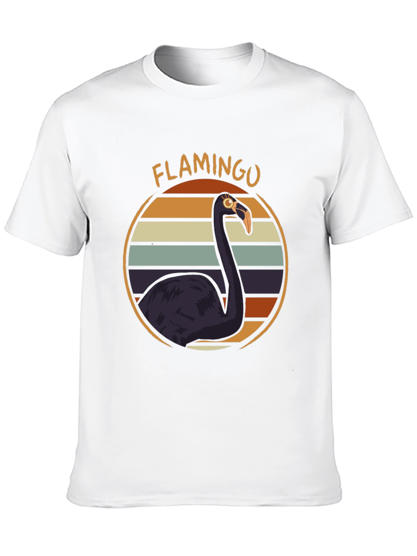 Retro Flamingo Graphic T-Shirt - Black