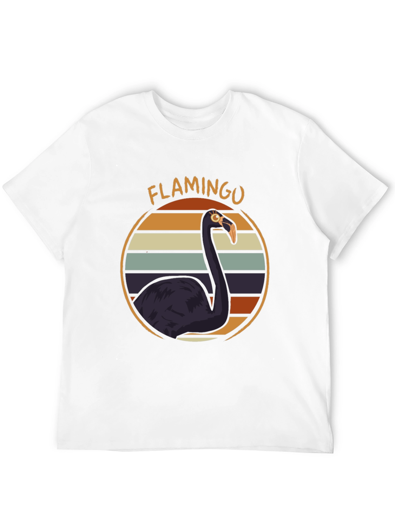 Retro Flamingo Graphic T-Shirt - Black