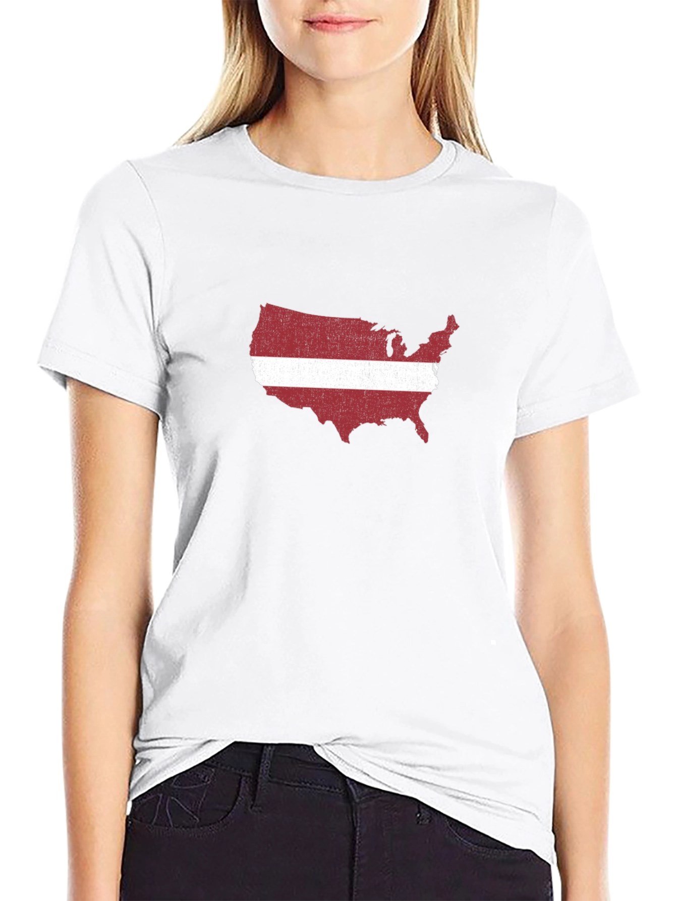 USA Latvia Flag Graphic T-Shirt