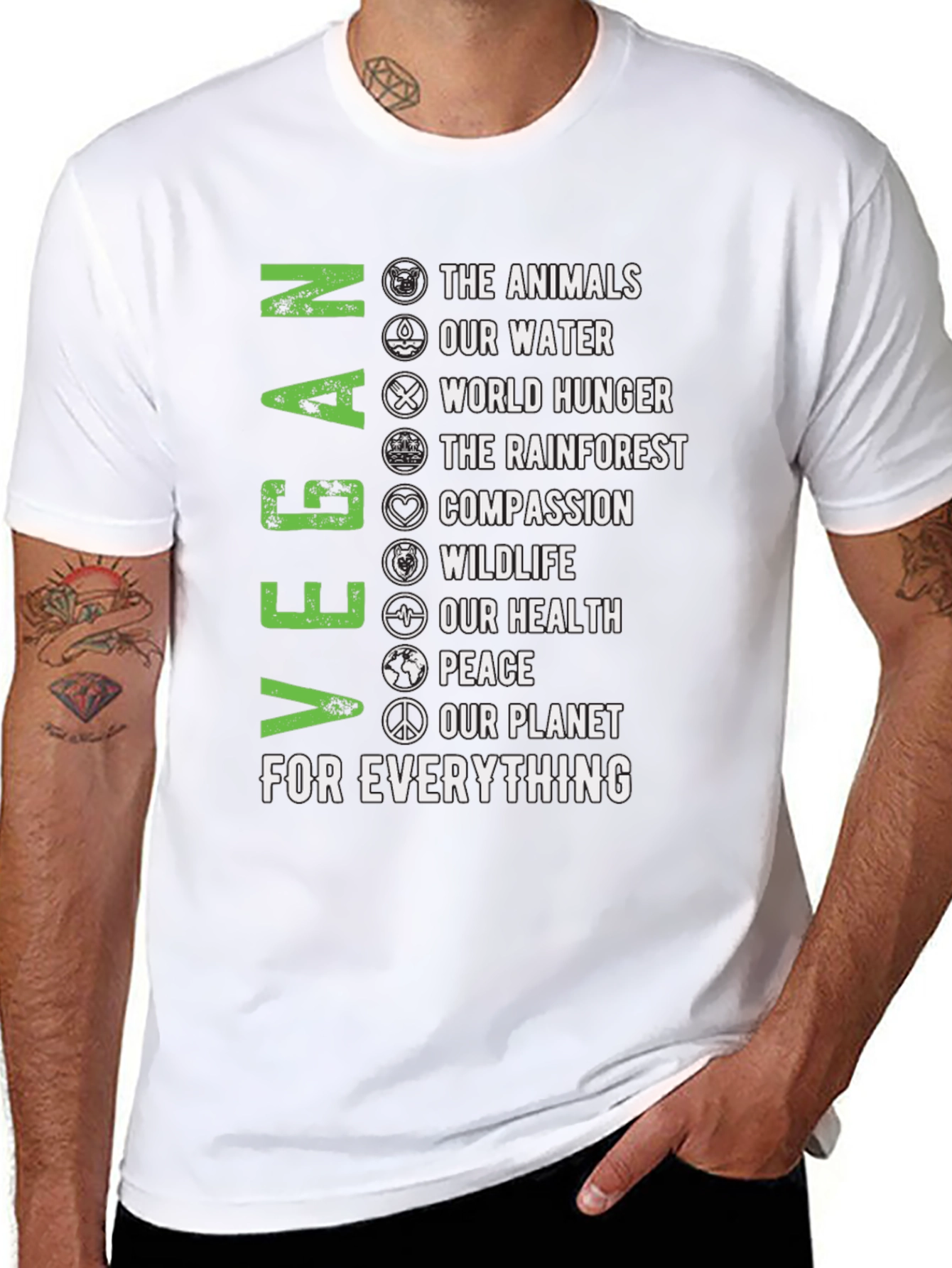 Vegan T-Shirt - Animals Water Planet & More