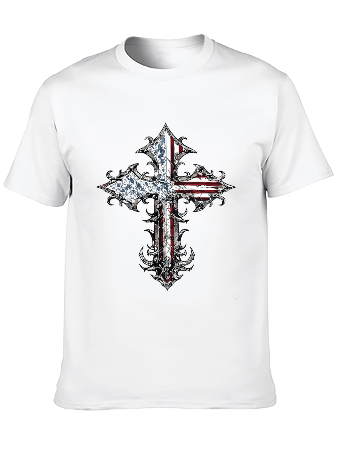 American Flag Cross Graphic T-Shirt