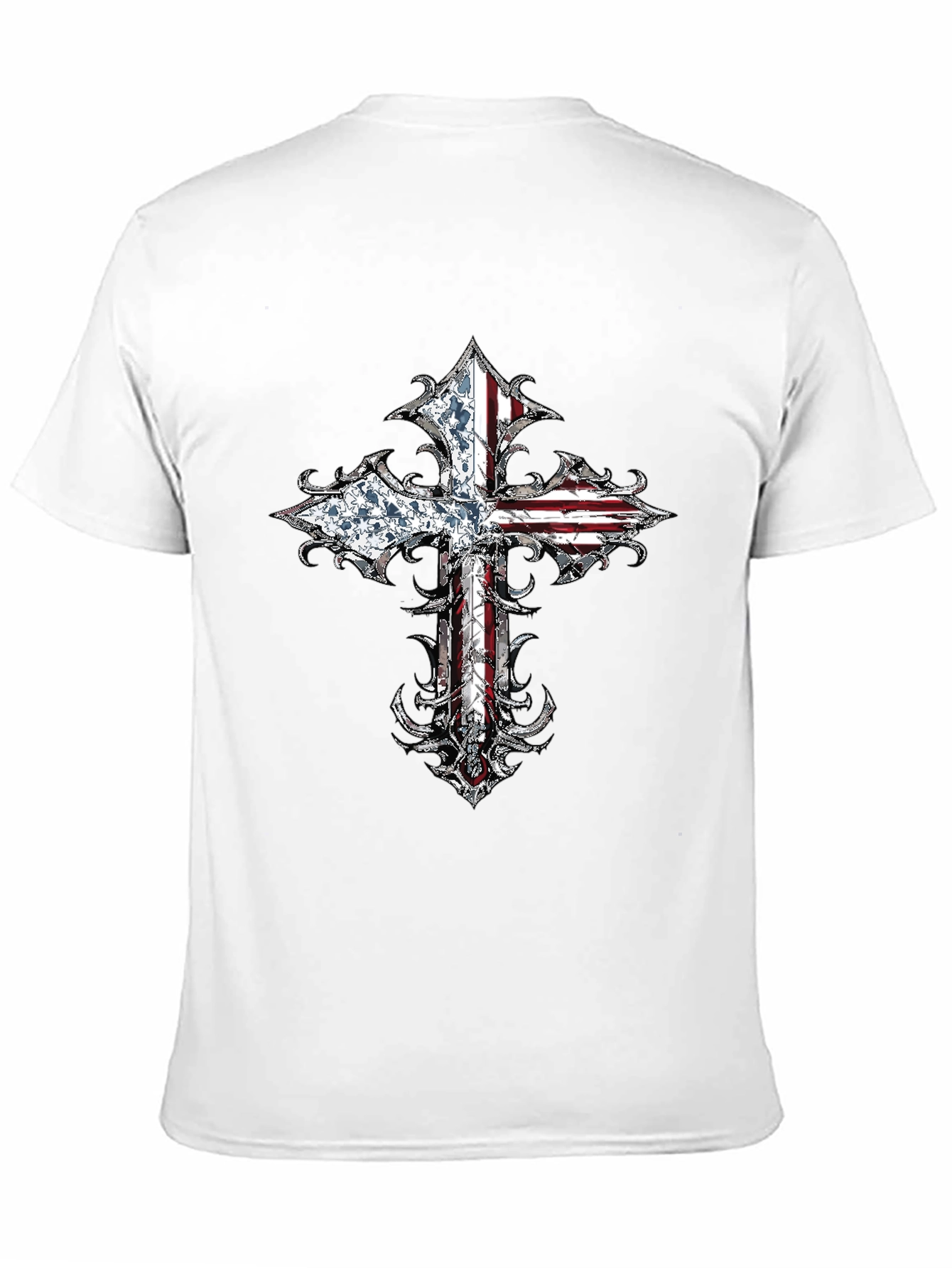 American Flag Cross Graphic T-Shirt