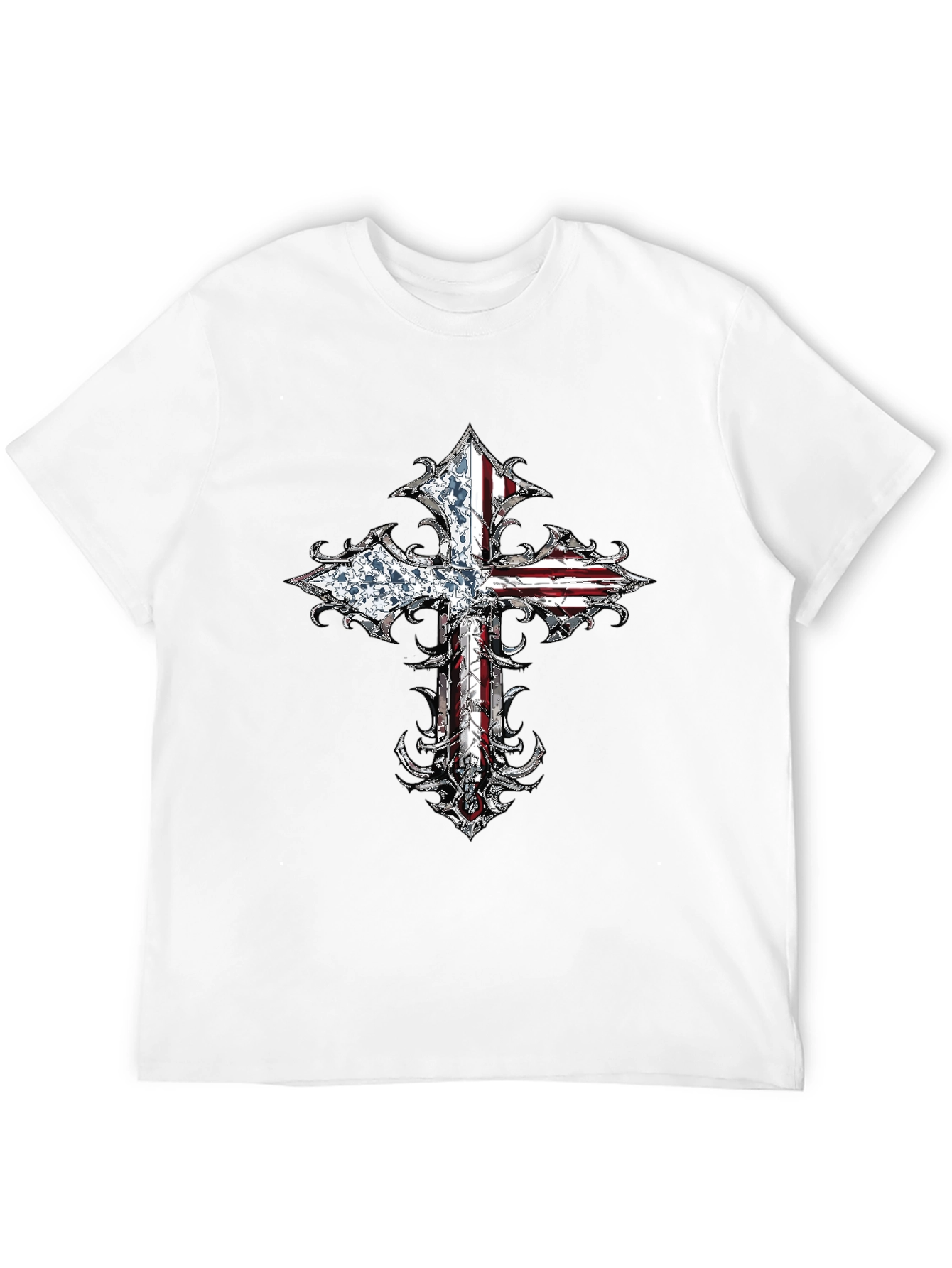 American Flag Cross Graphic T-Shirt