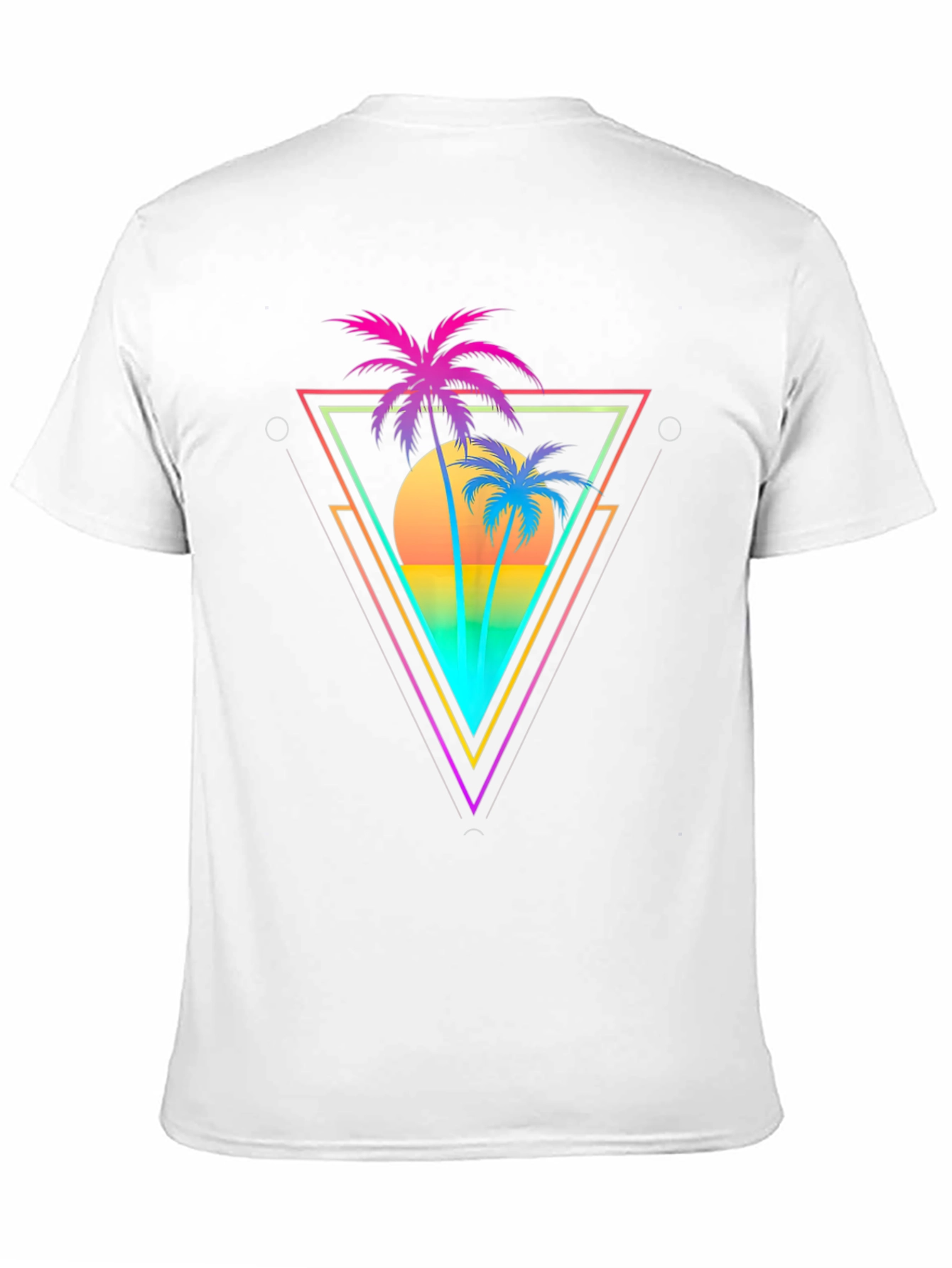 Retro Palm Tree Triangle Graphic T-Shirt