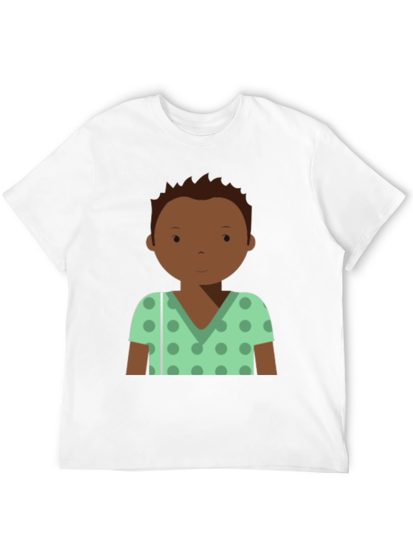 Cartoon Boy Graphic Tee - Soft Black T-Shirt