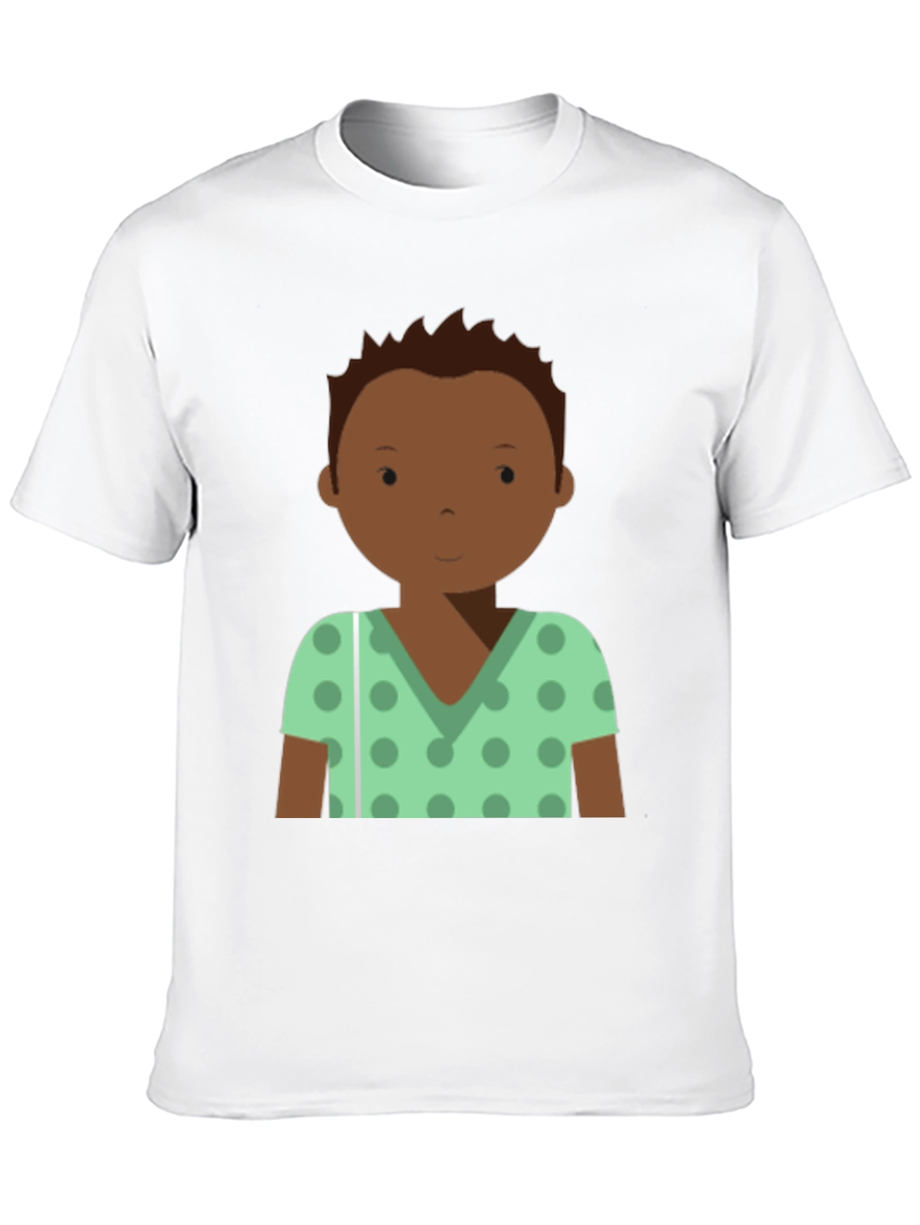 Cartoon Boy Graphic Tee - Soft Black T-Shirt