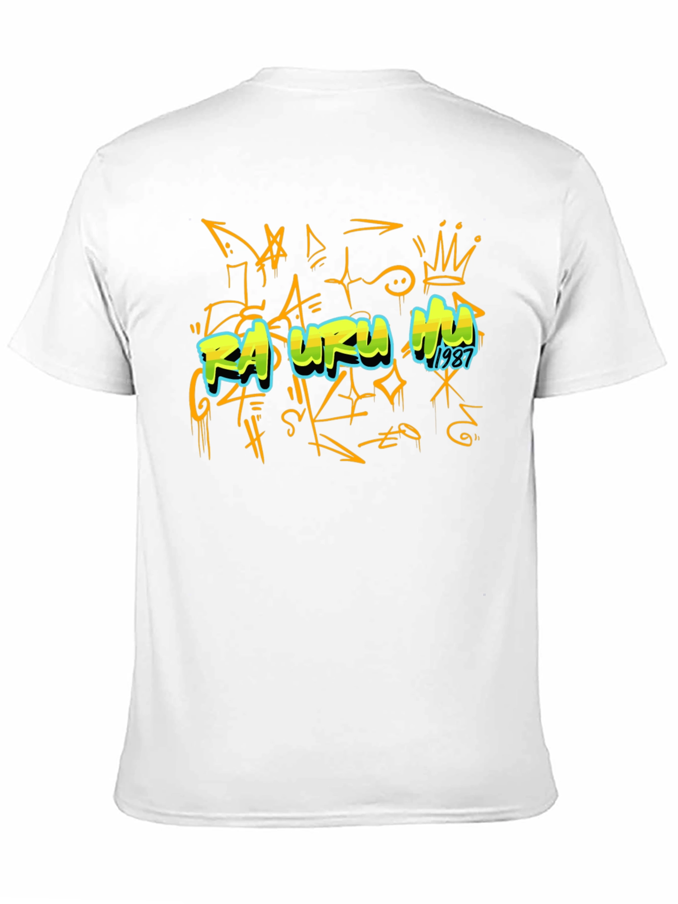 Graffiti Art Black T-Shirt - Rasuru Hu 1987