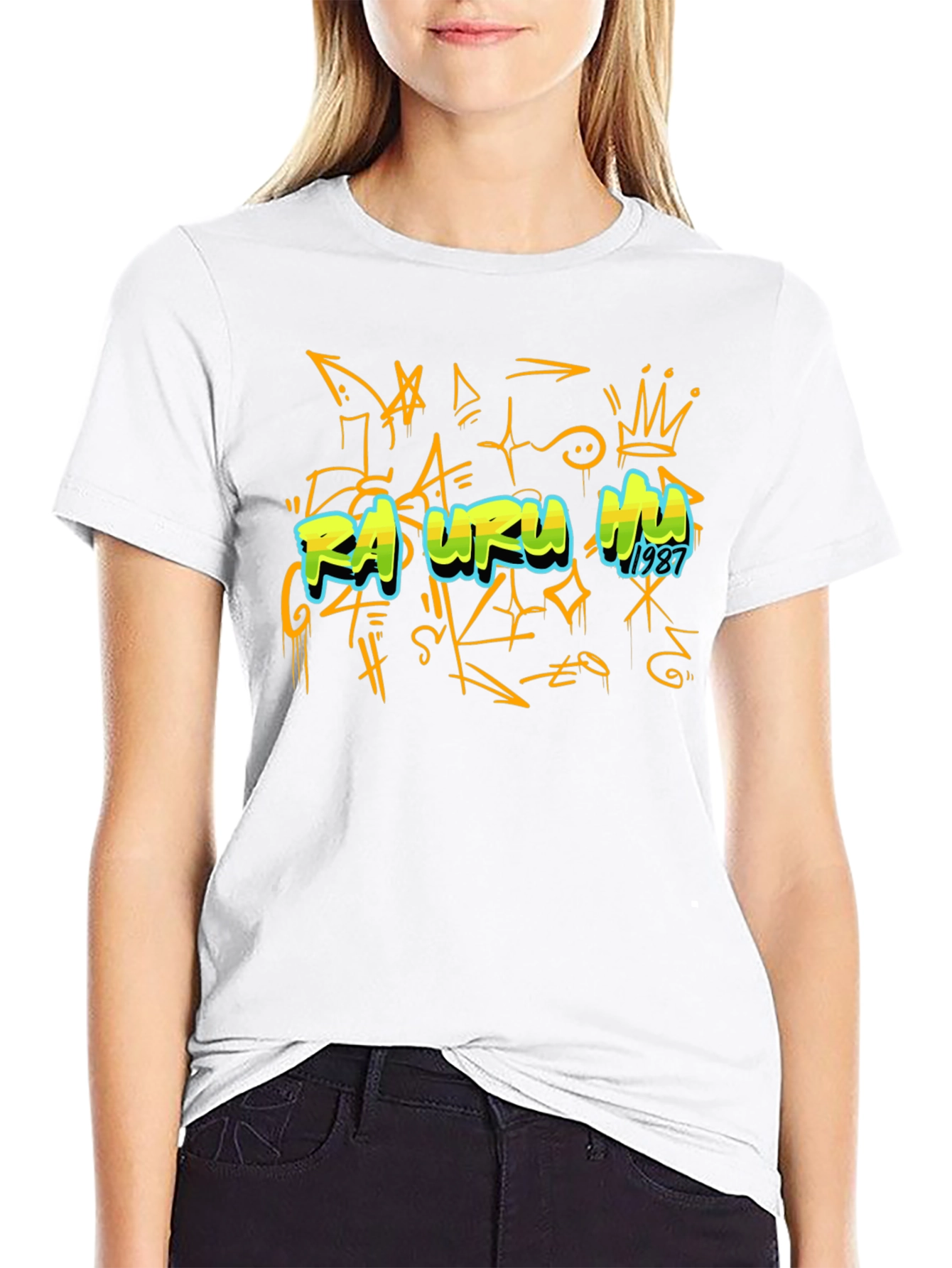 Graffiti Art Black T-Shirt - Rasuru Hu 1987