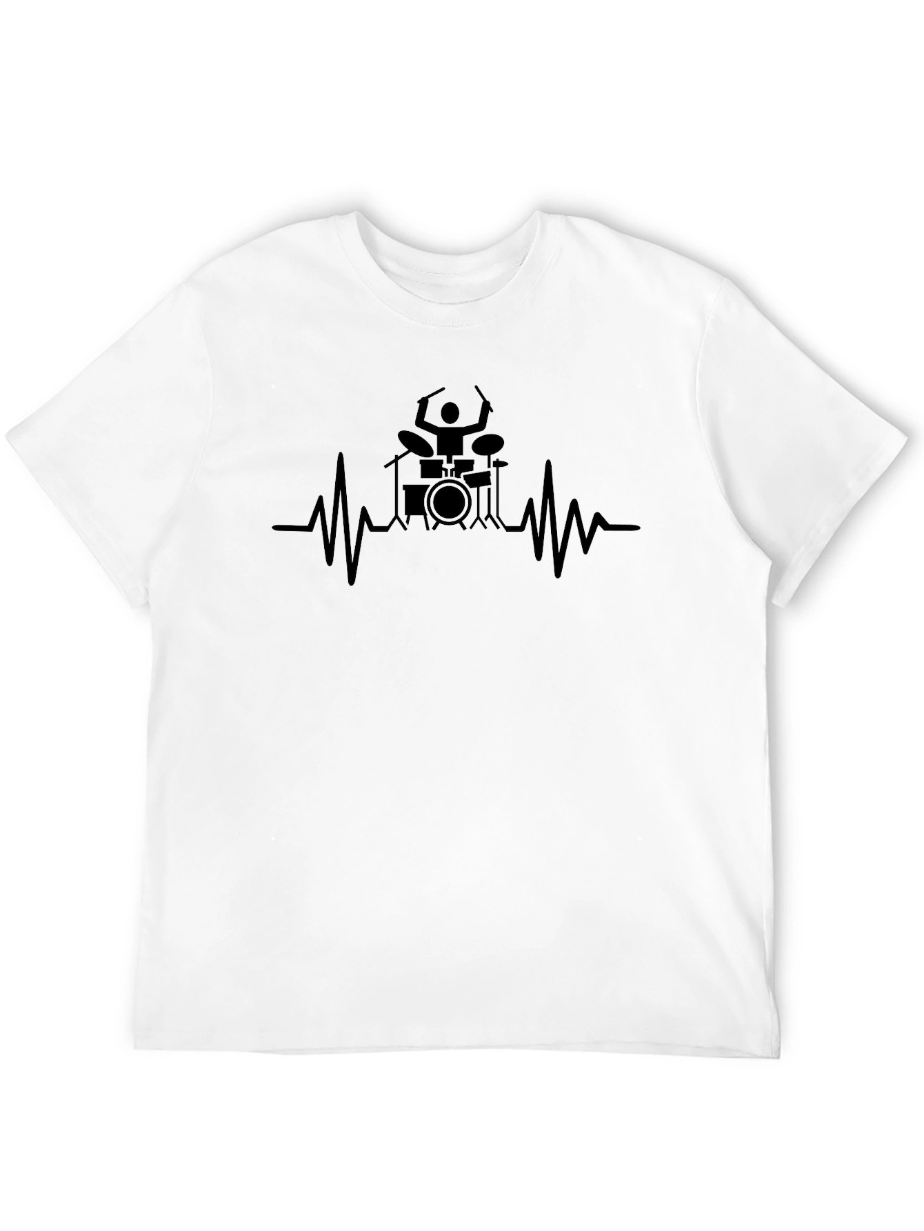Drummer Heartbeat T-Shirt - Music Lover Tee